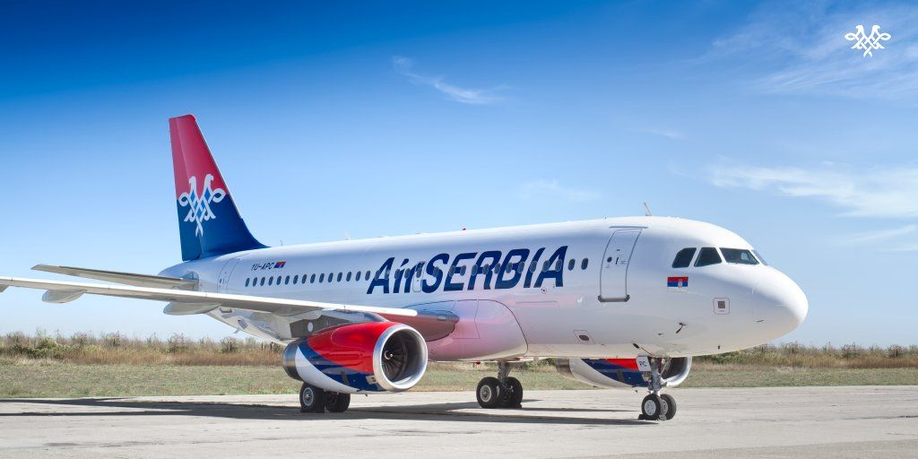 Air Serbia Airbus A319 aircraft.