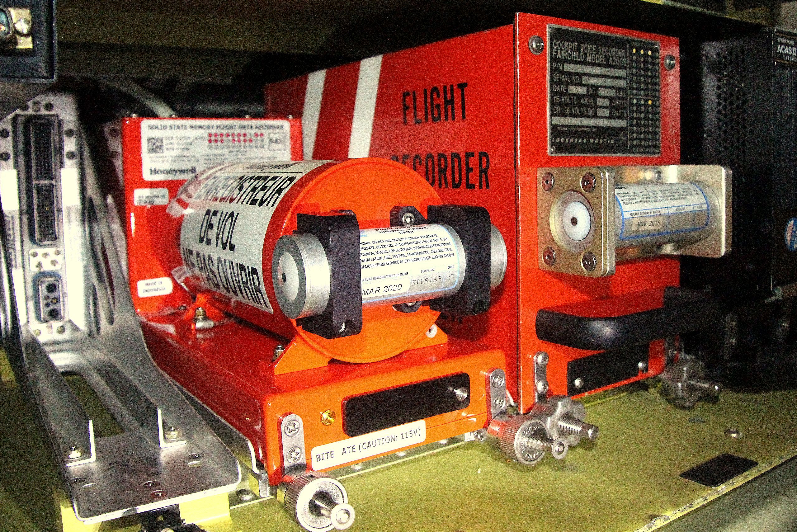 Two Flight recorders installed in an aircraft.