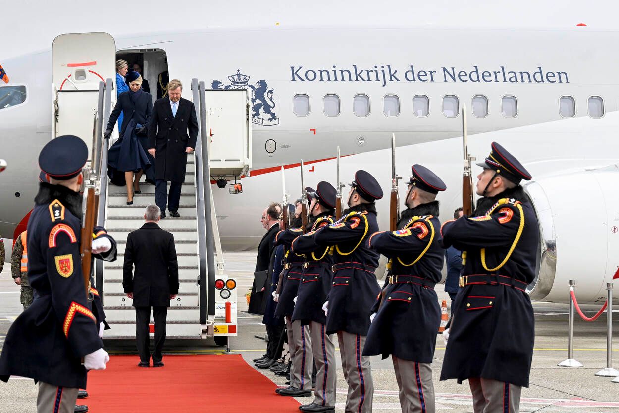 King Willem-Alexander and Queen Maxima at Bratislava airport.