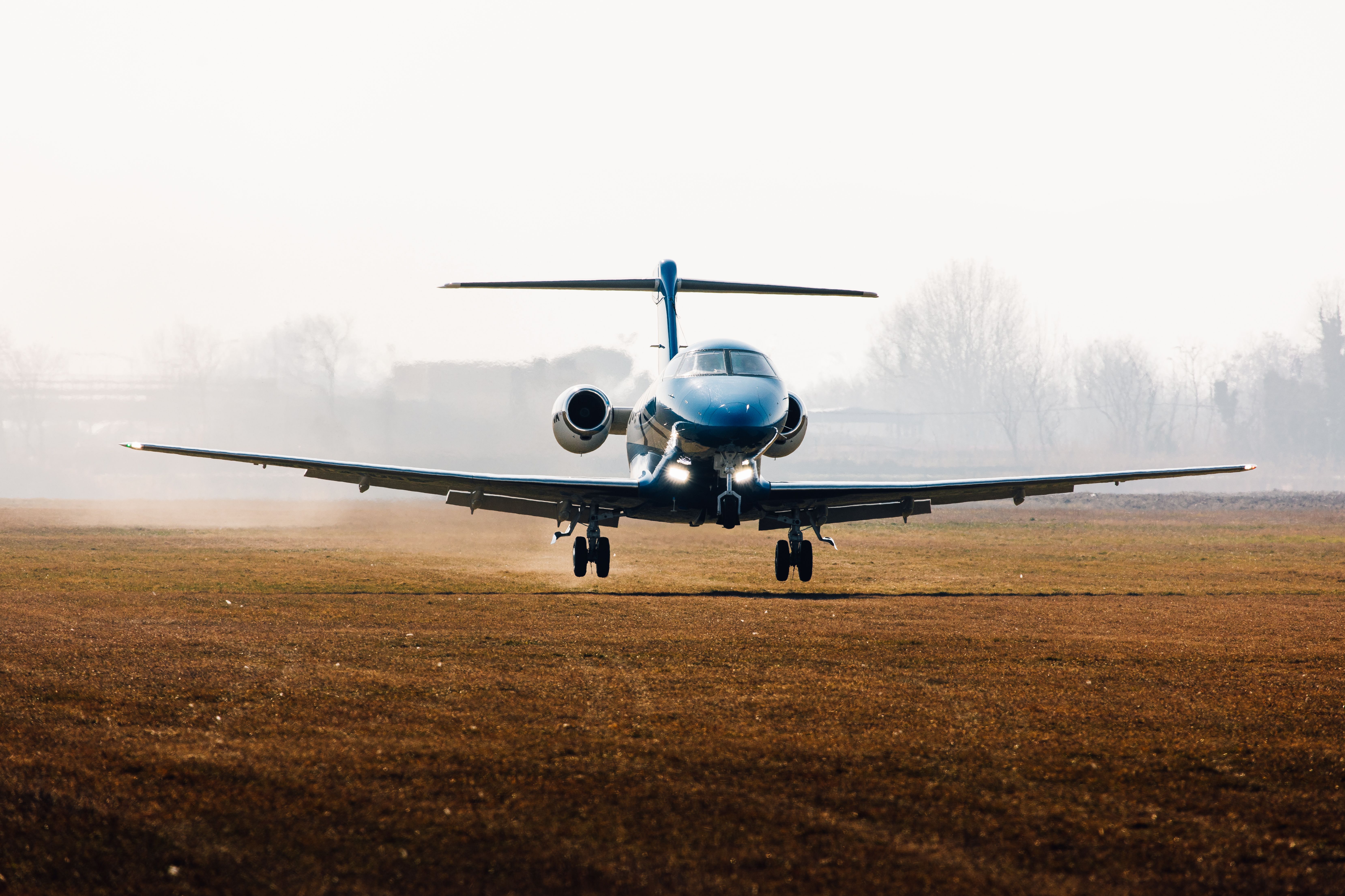 A PC-24 just after takeoff.