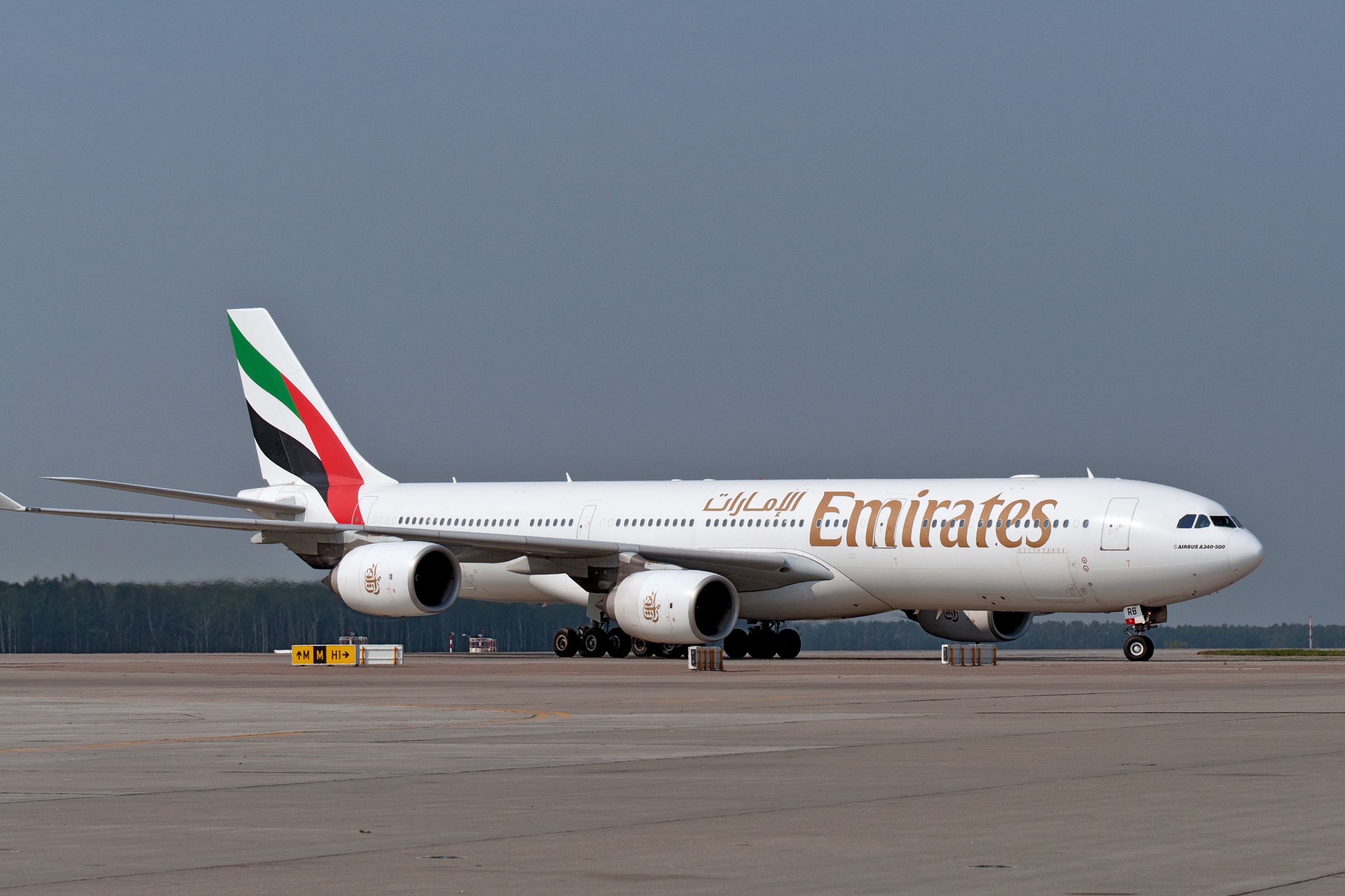 Emirates Airbus A340 Taxiing In Moscow