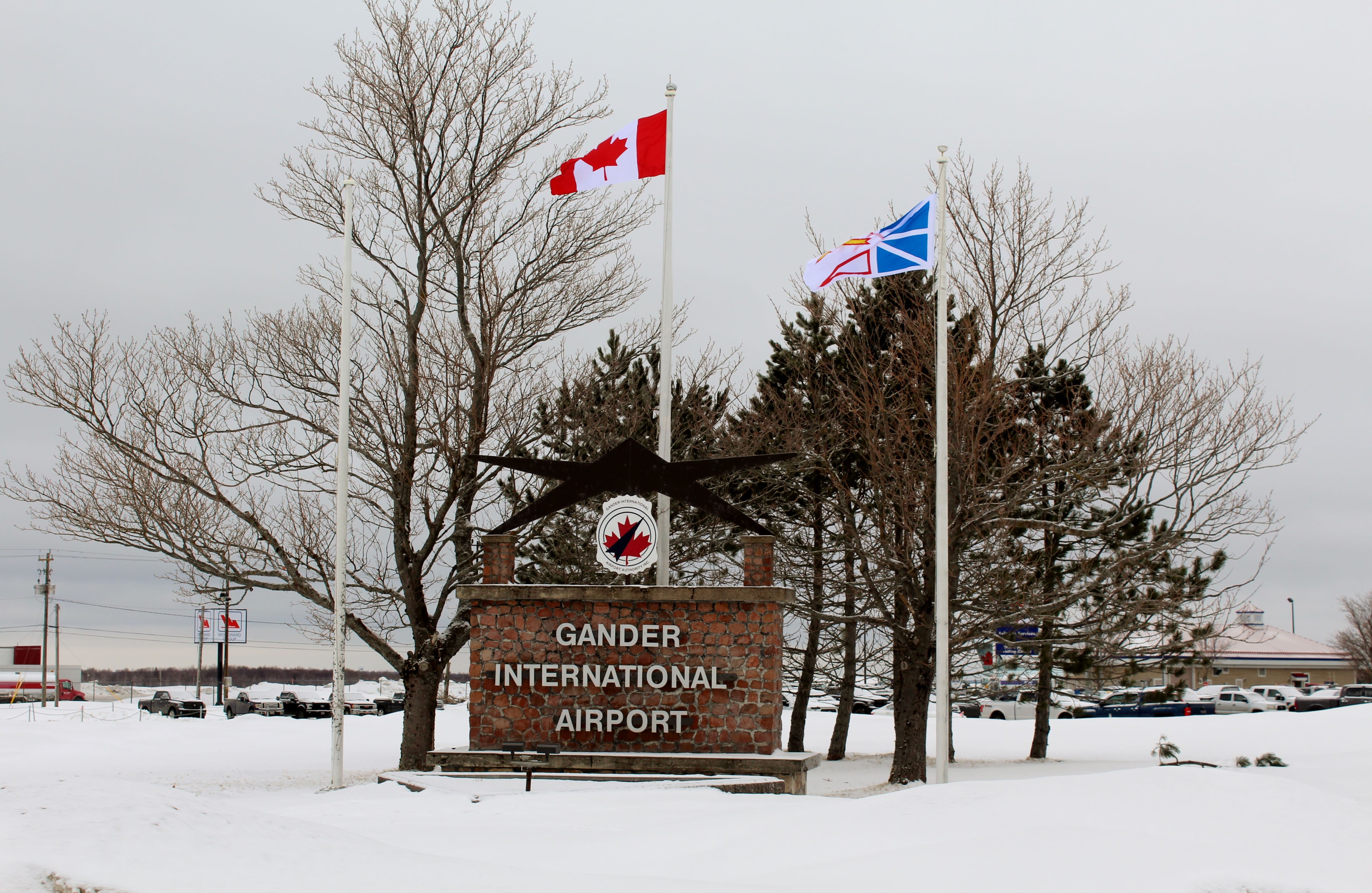 The sign outside Gander International Airport in Canada.