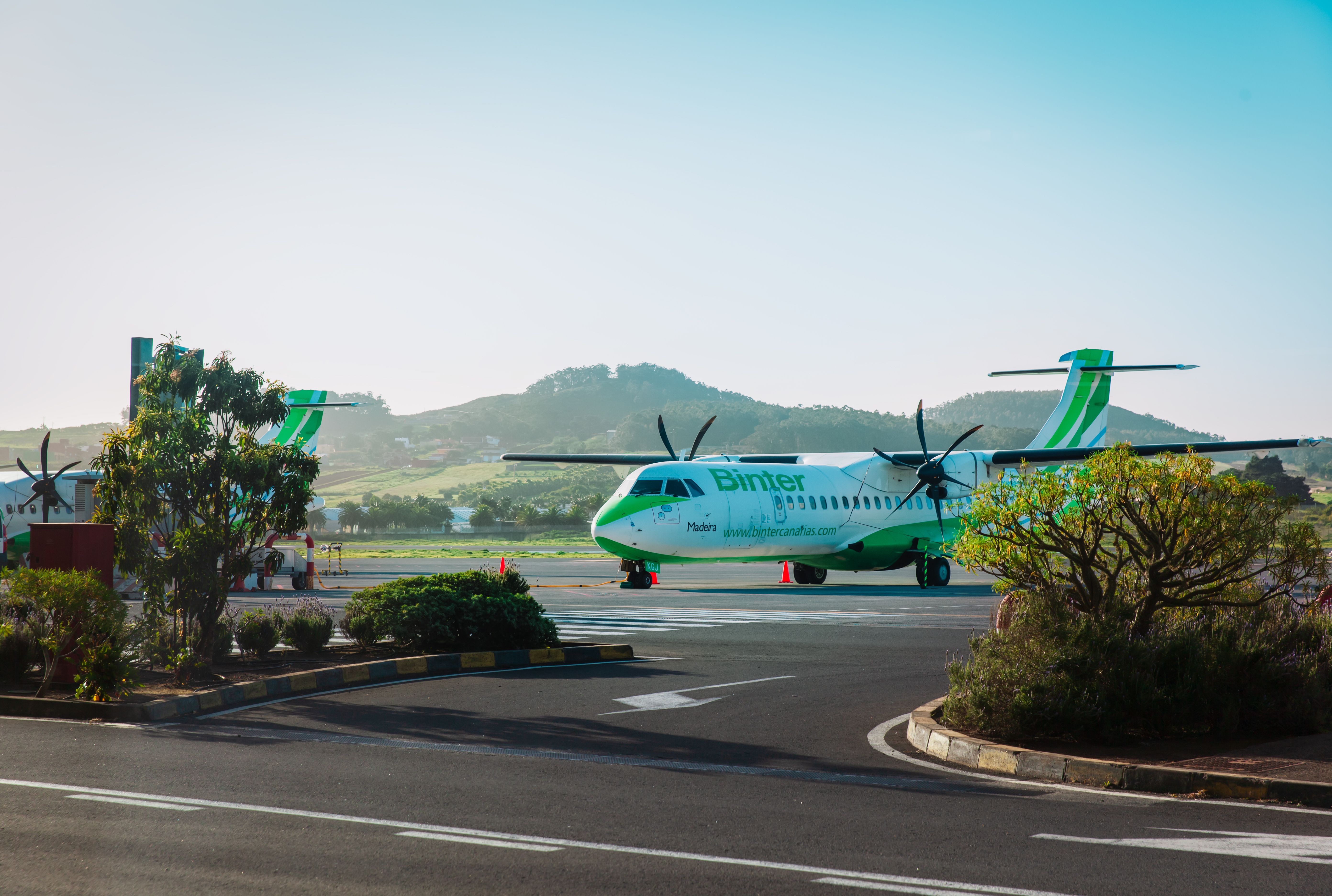 Binter Canarias airlines aircraft parked in Gran Canaria airport, Tenerife, Spain.