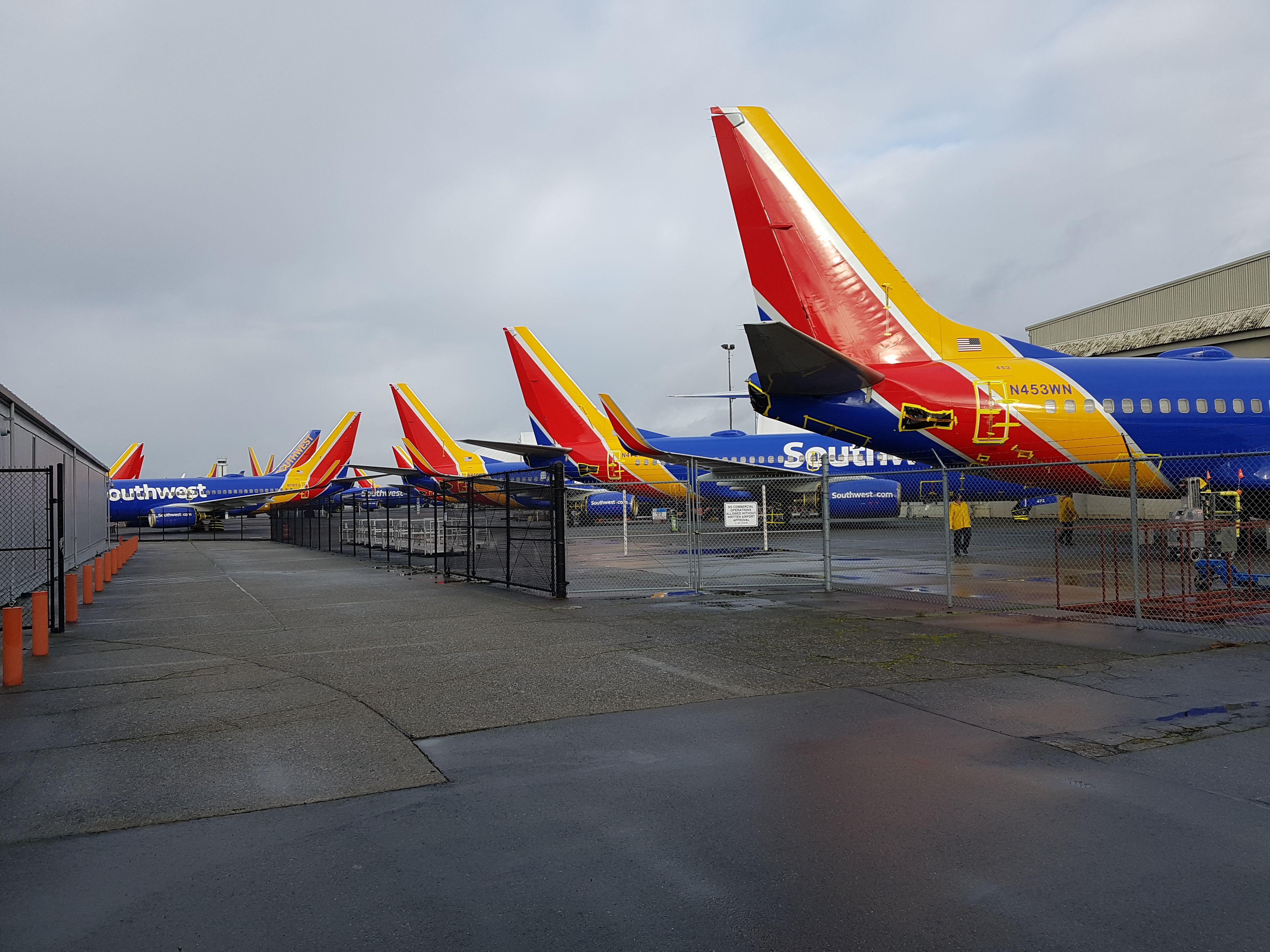 Everett, WA USA - Dec 17 2020: Southwest Airlines 737 Fleet parked