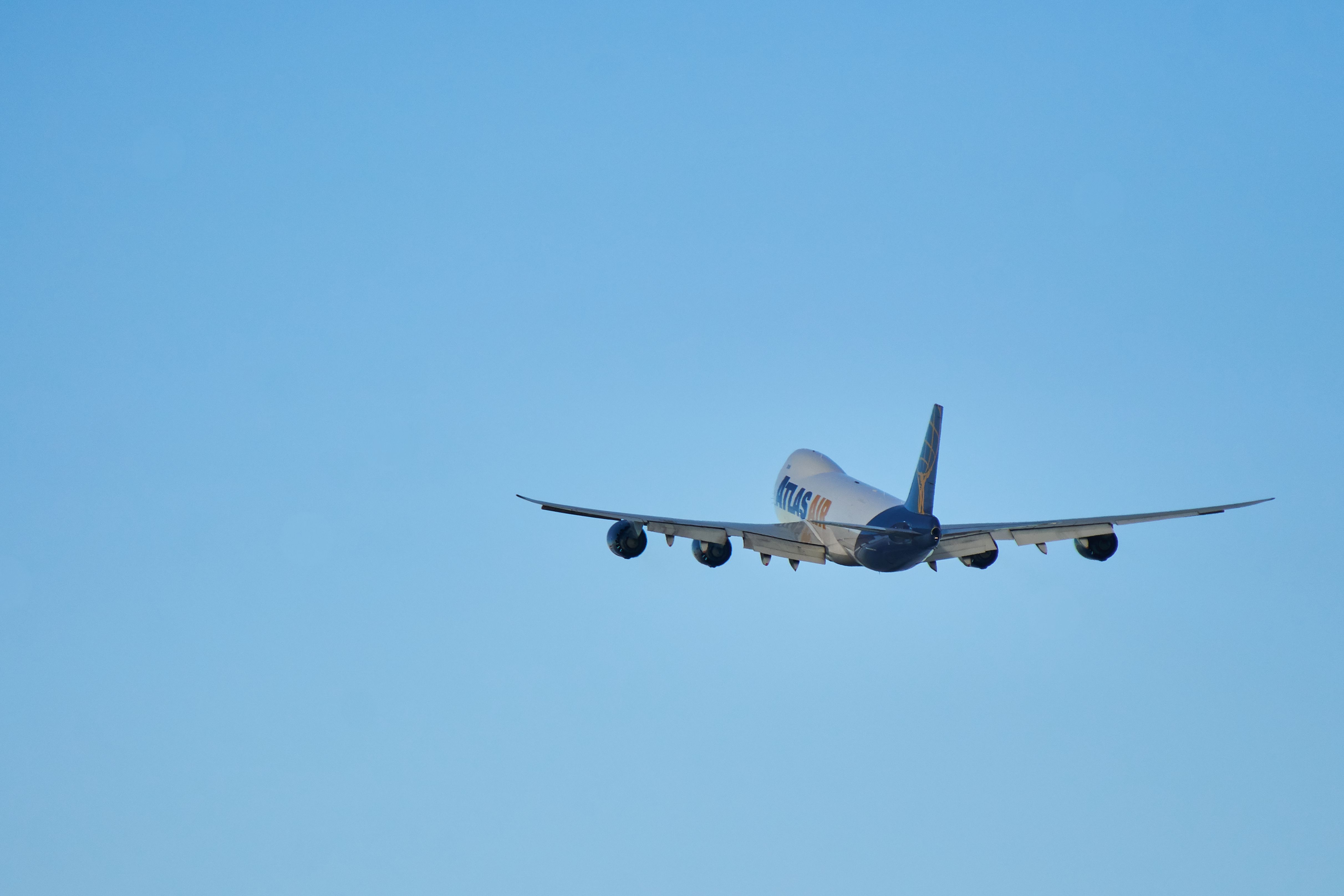 Atlas Air Boeing 747-8F taking off. 