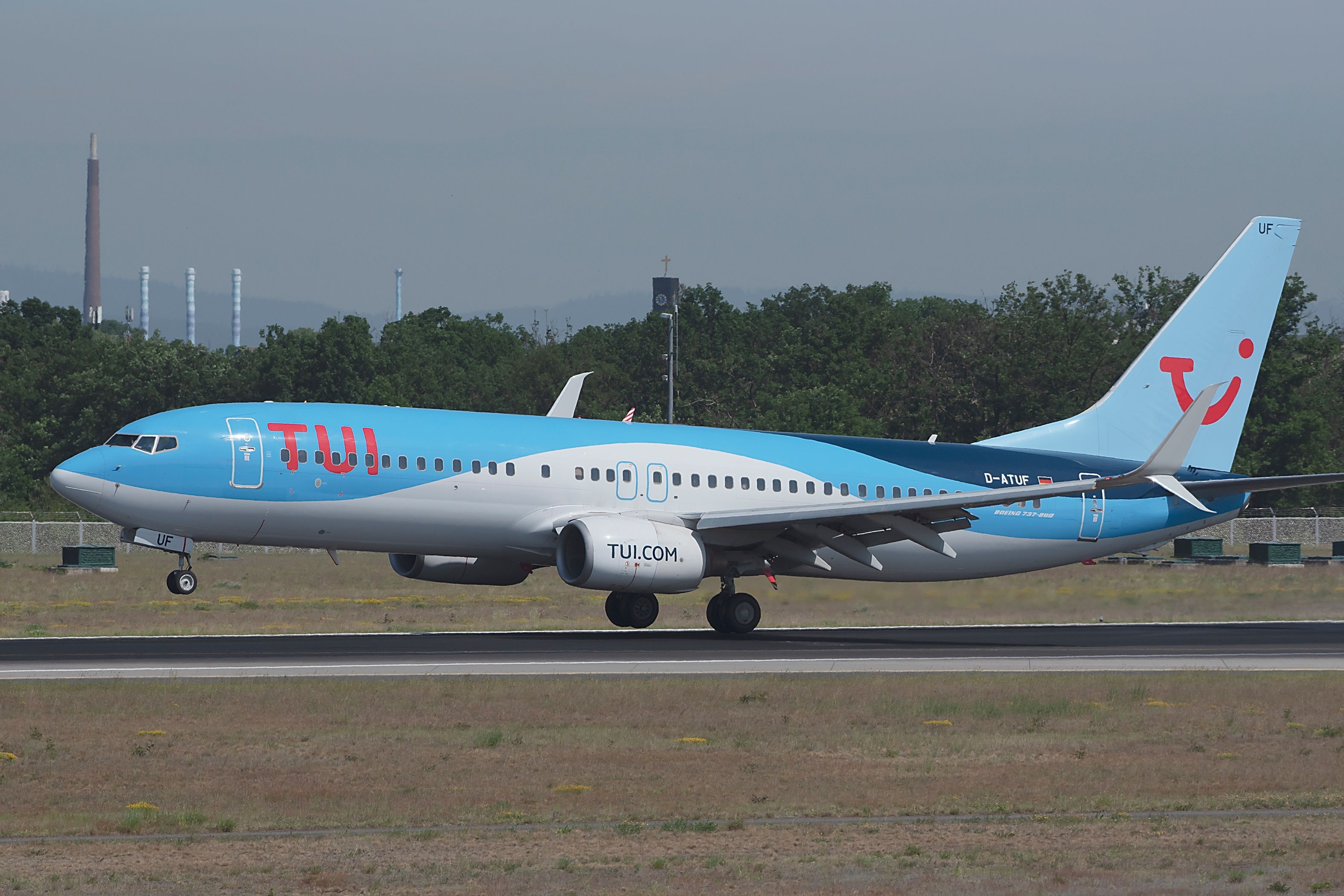 TUI Airlines Boeing 737-800 in airport on May 16,2022 in Frankfurt,Germany.