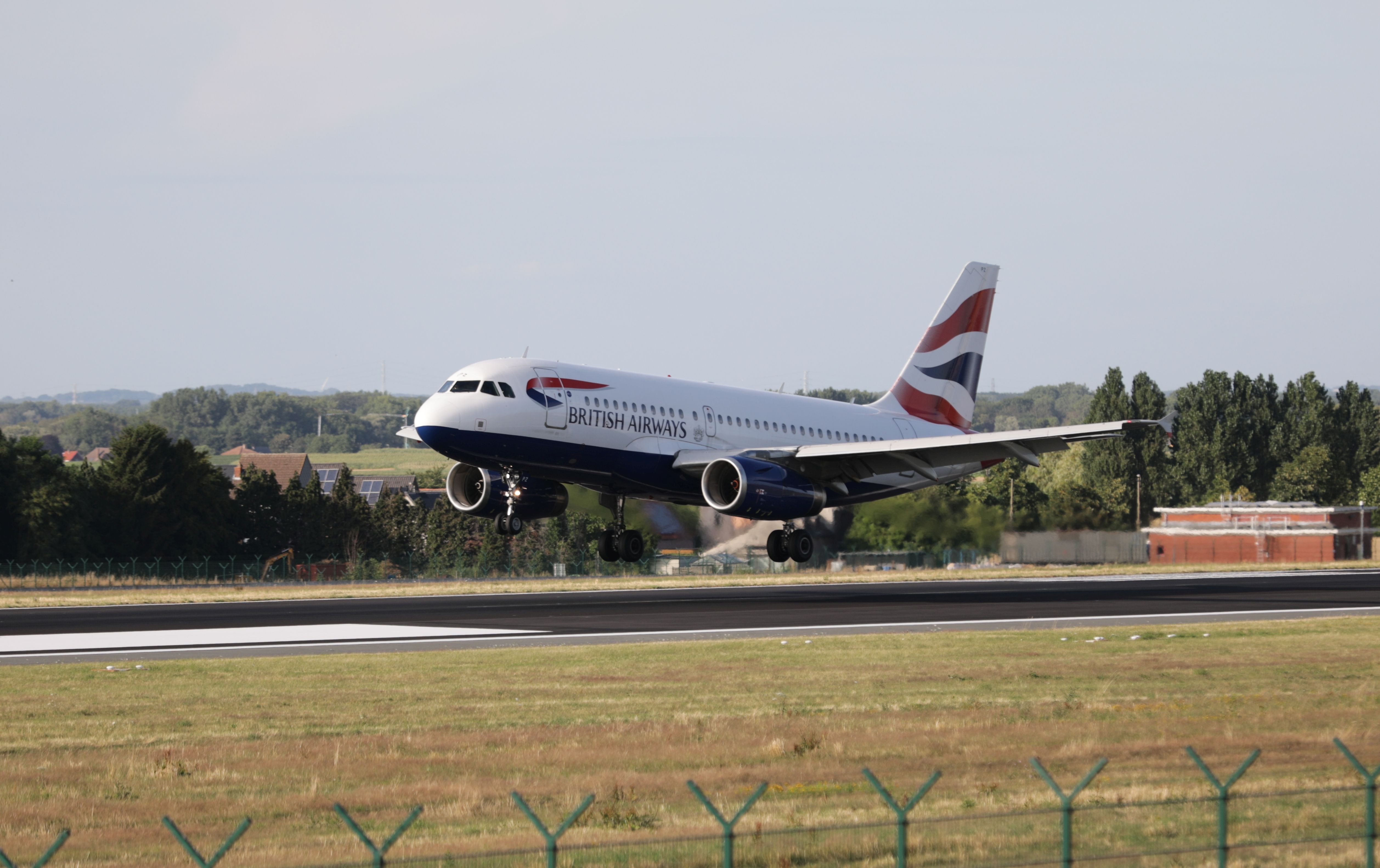 British Airways Airbus Jet Landing In Brussels