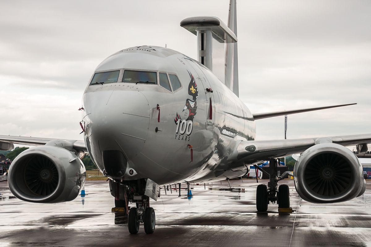 A Boeing 737 AEW&C E-7 Wedgetail taxiing to the runway.