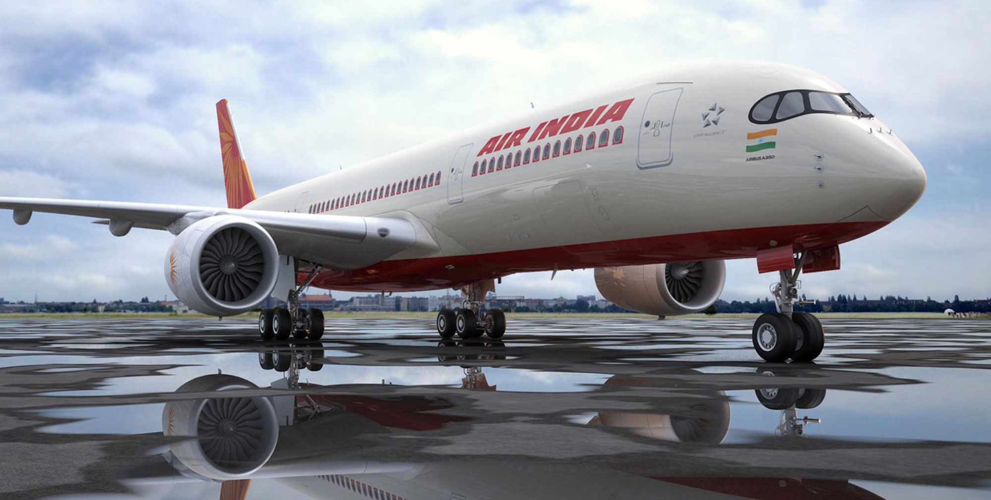 render of Air India A350