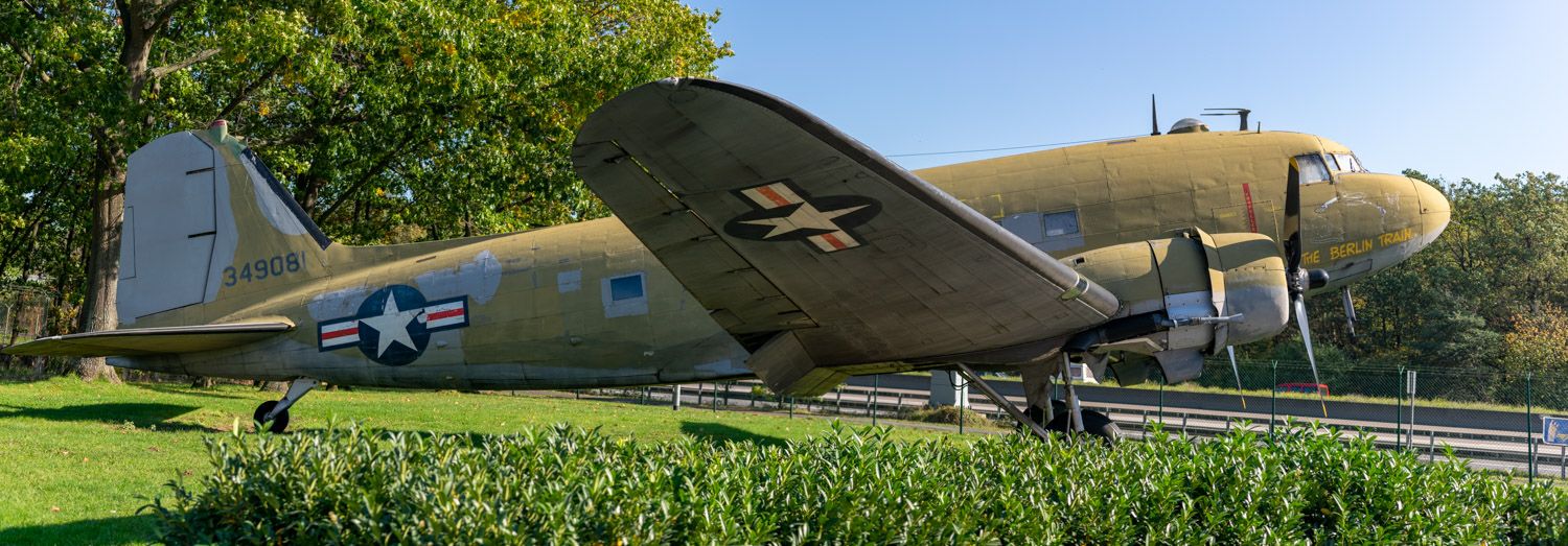 An aircraft used in the Berlin Airlift on display.