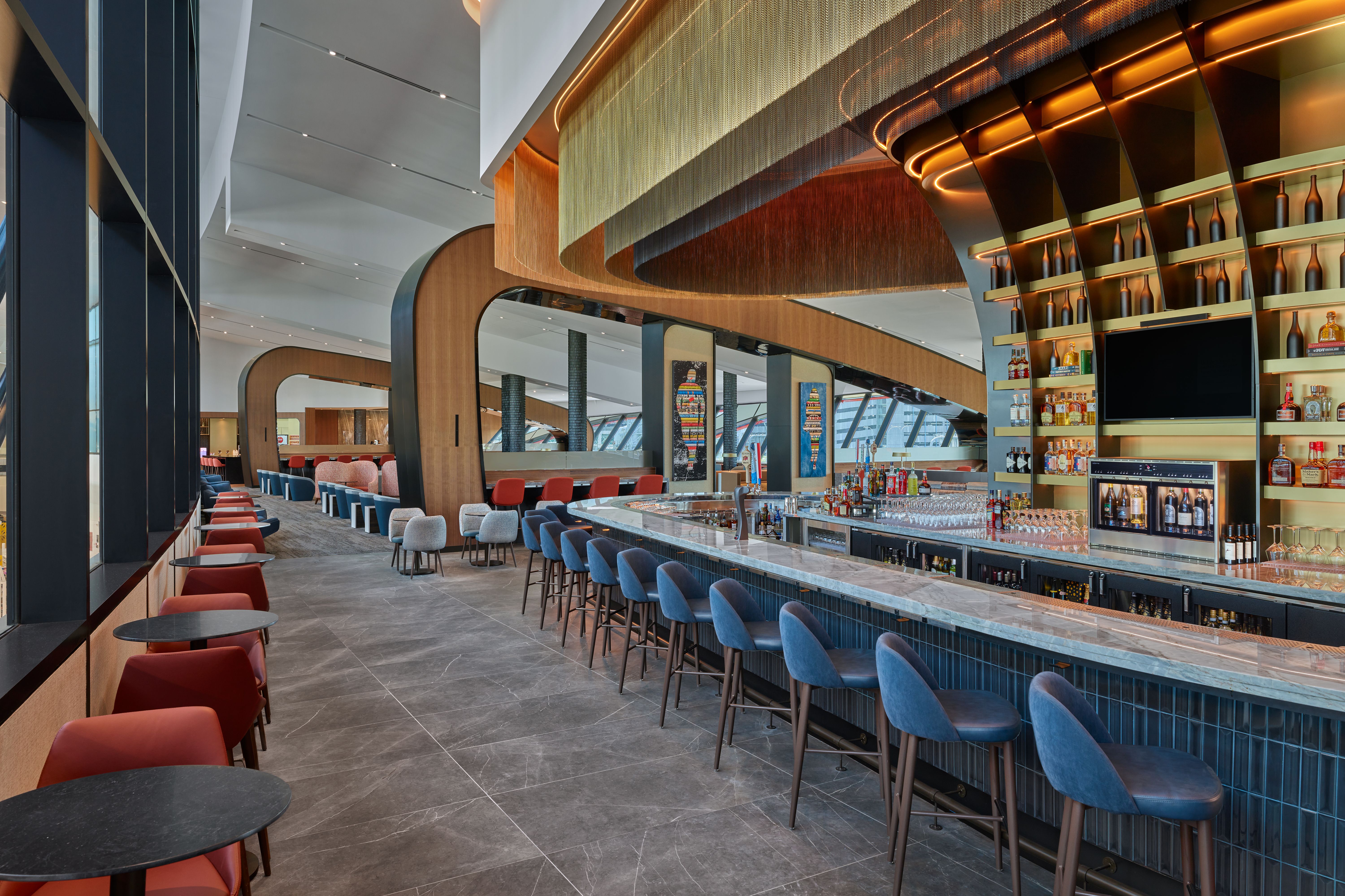 Inside of a new Delta Sky Lounge.