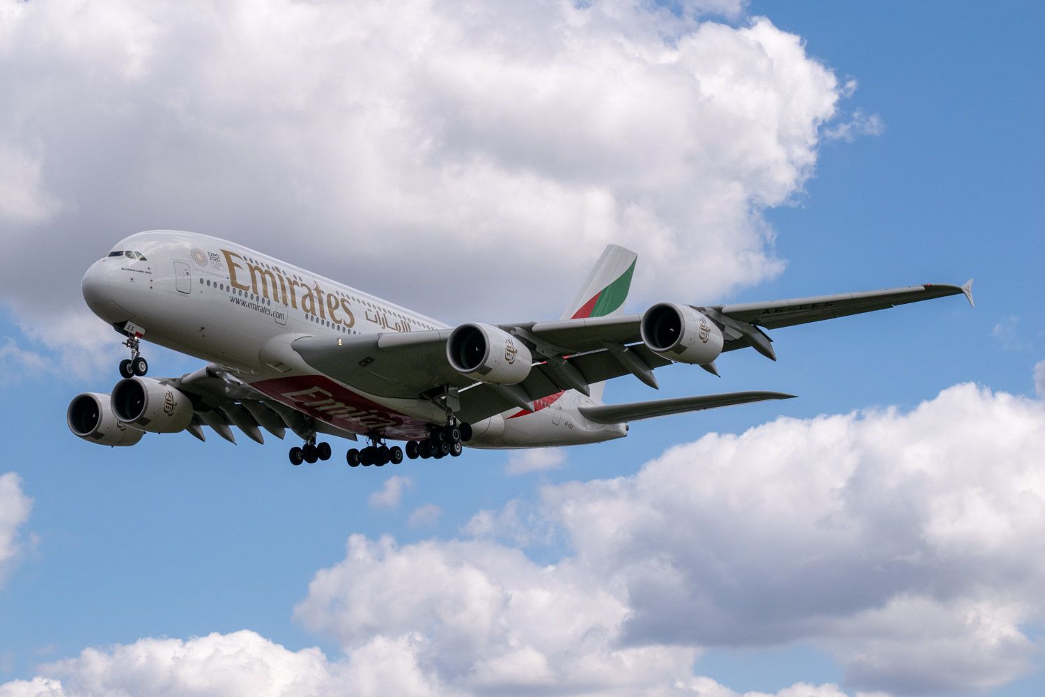 Emirates Airbus A380-800 flying