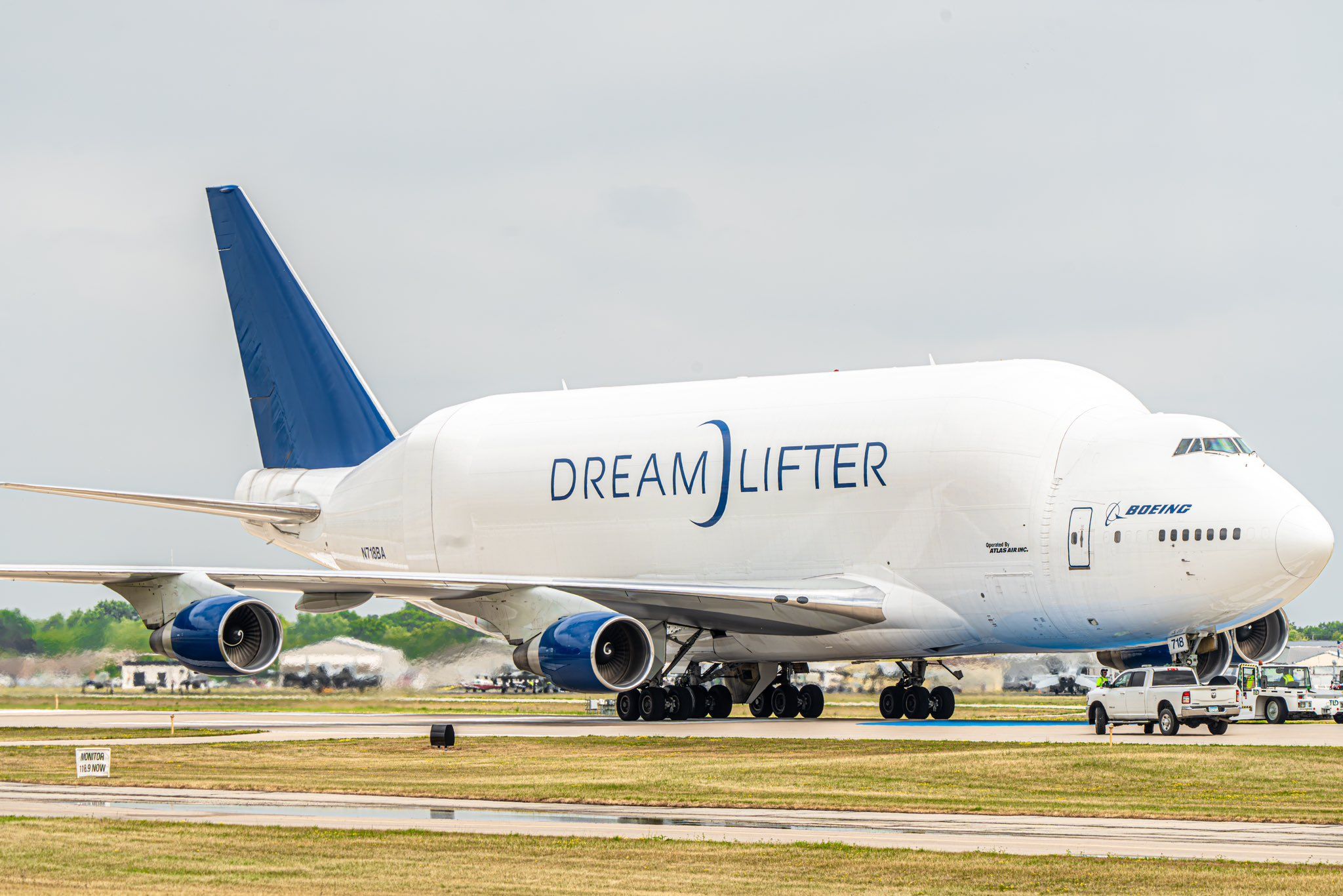 Boeing Dreamlifter about to take off from Oshkosh