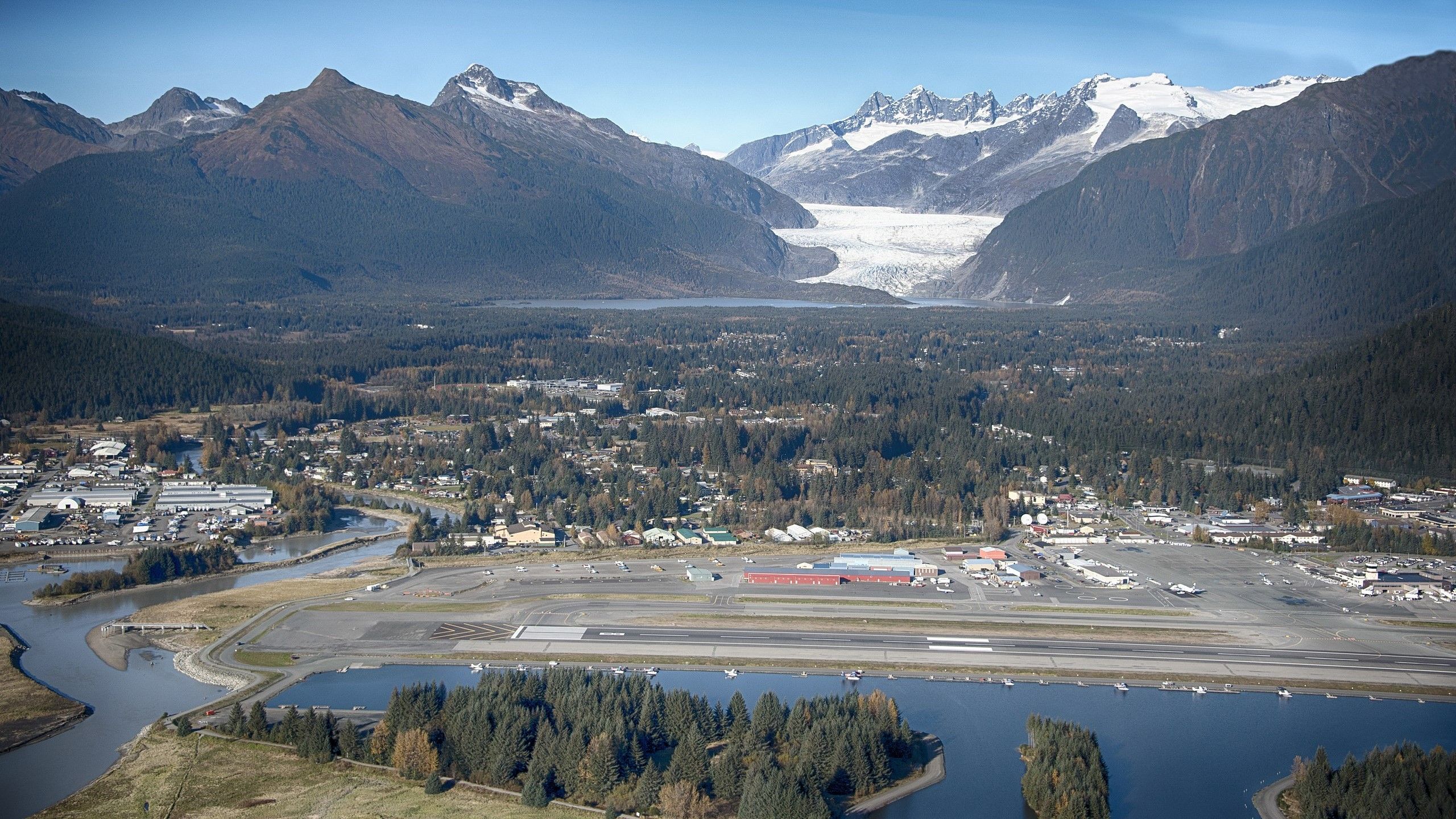 Juneau Airport Alaska Aerial View