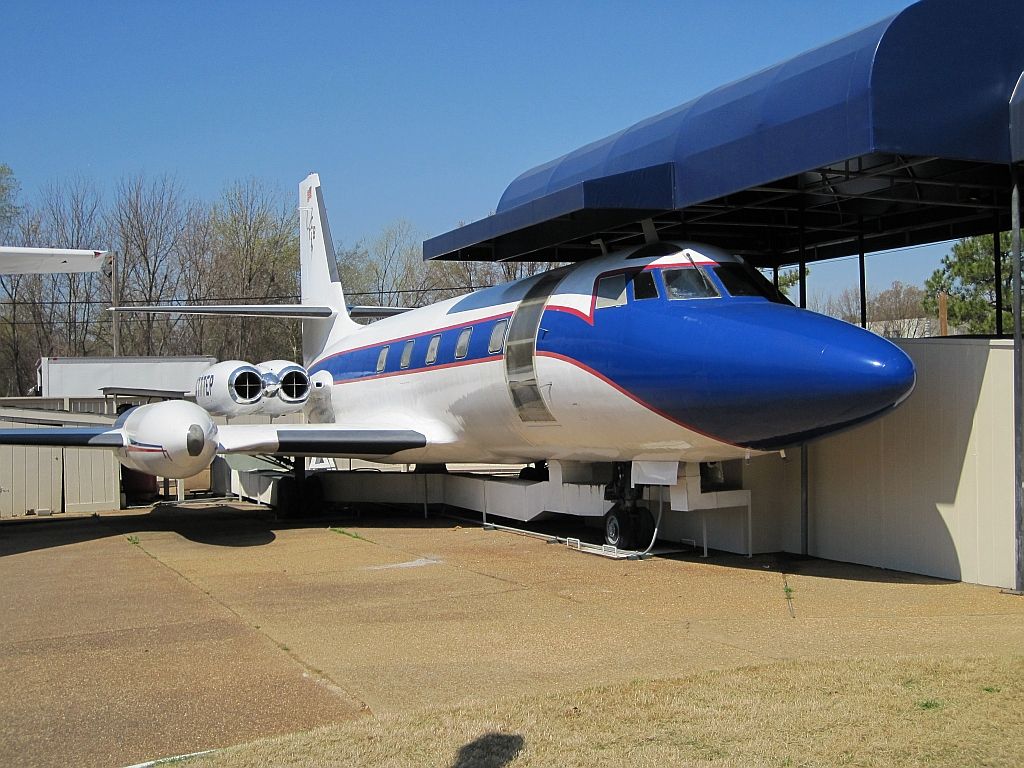 One of Elvis Presley's Lockheed Jetstars named Hound Dog II, parked.
