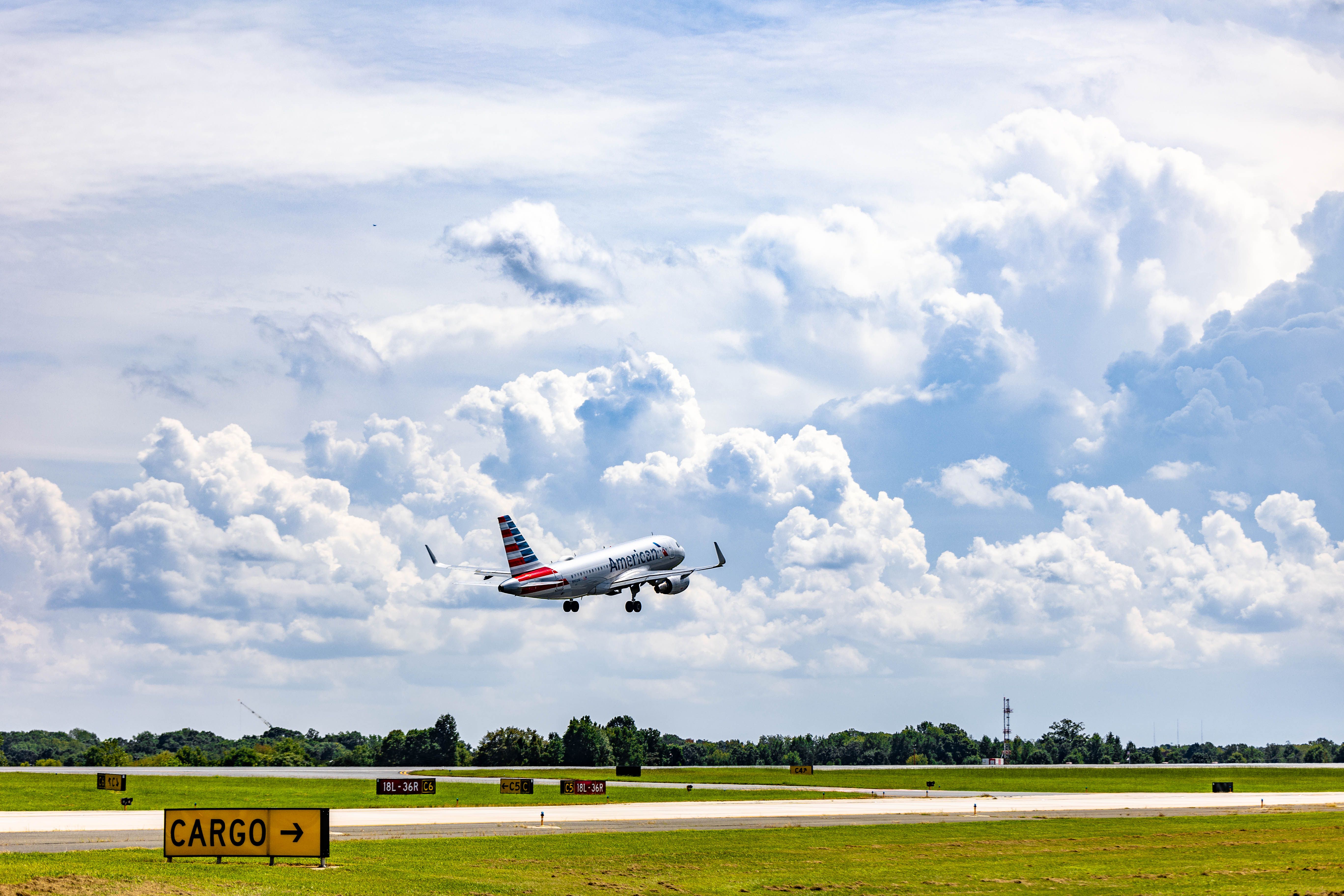 Plane taking off from CLT