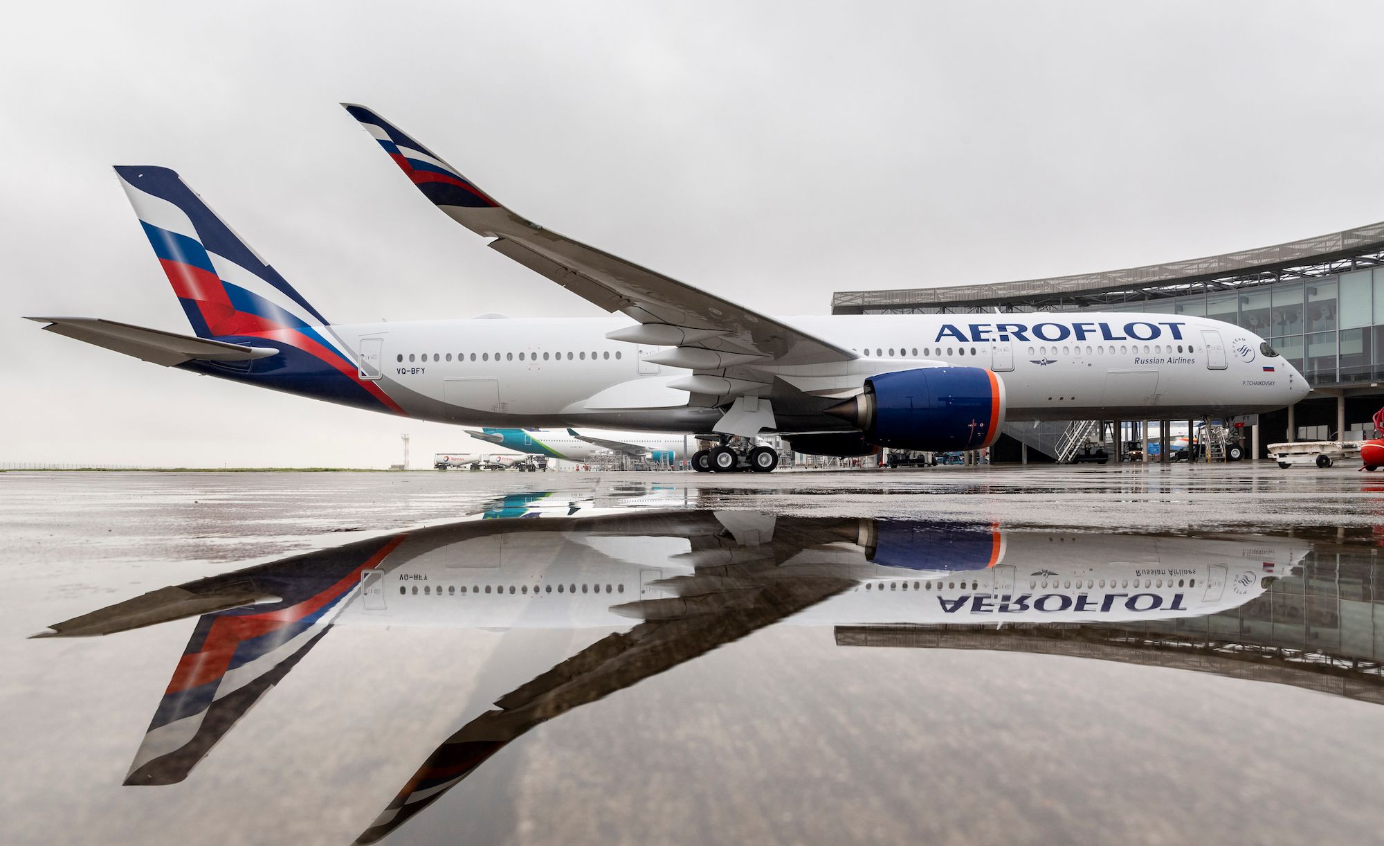 Aeroflot A350 on ground