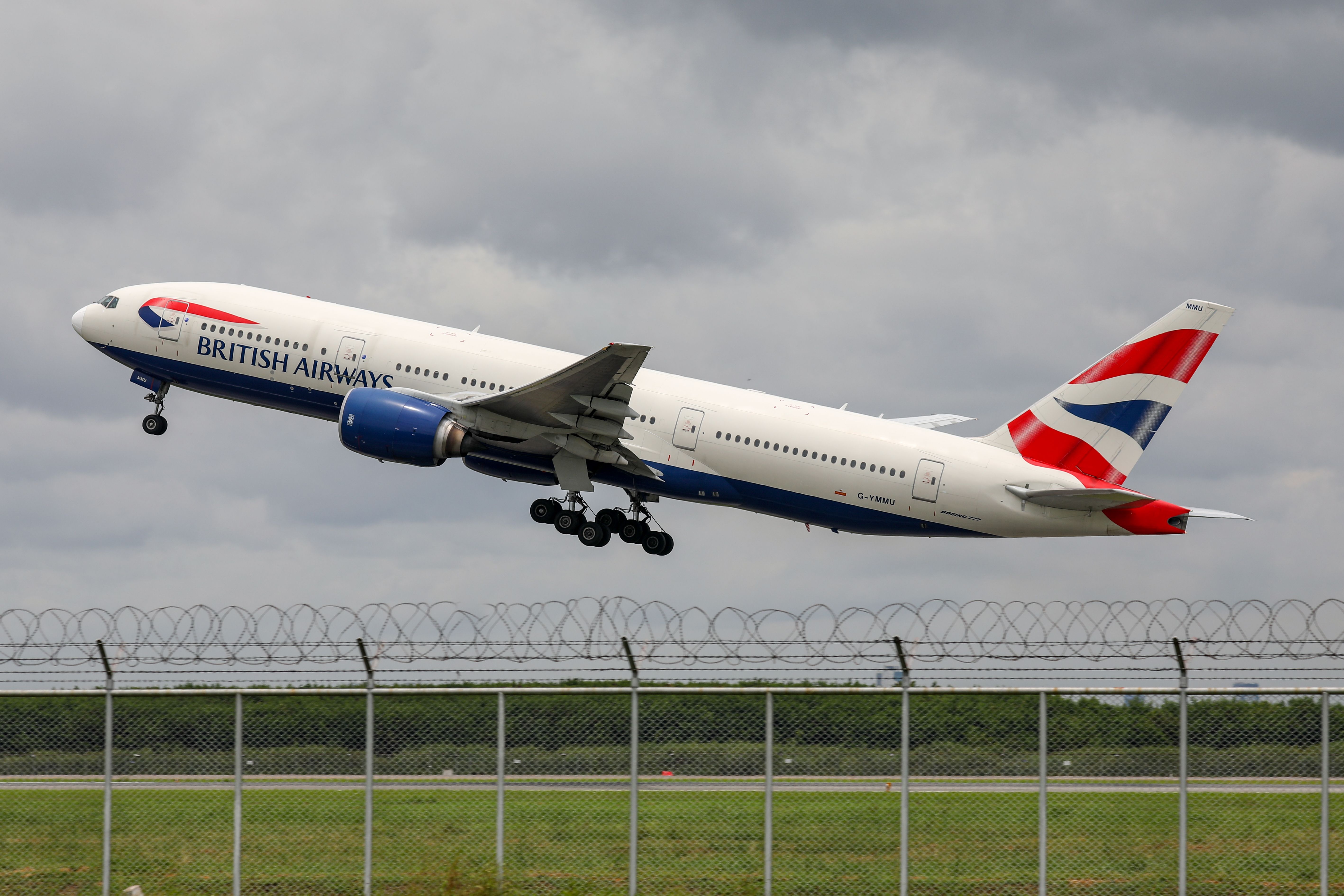 A British Airways Boeing 777-200ER Departing From Bangkok.