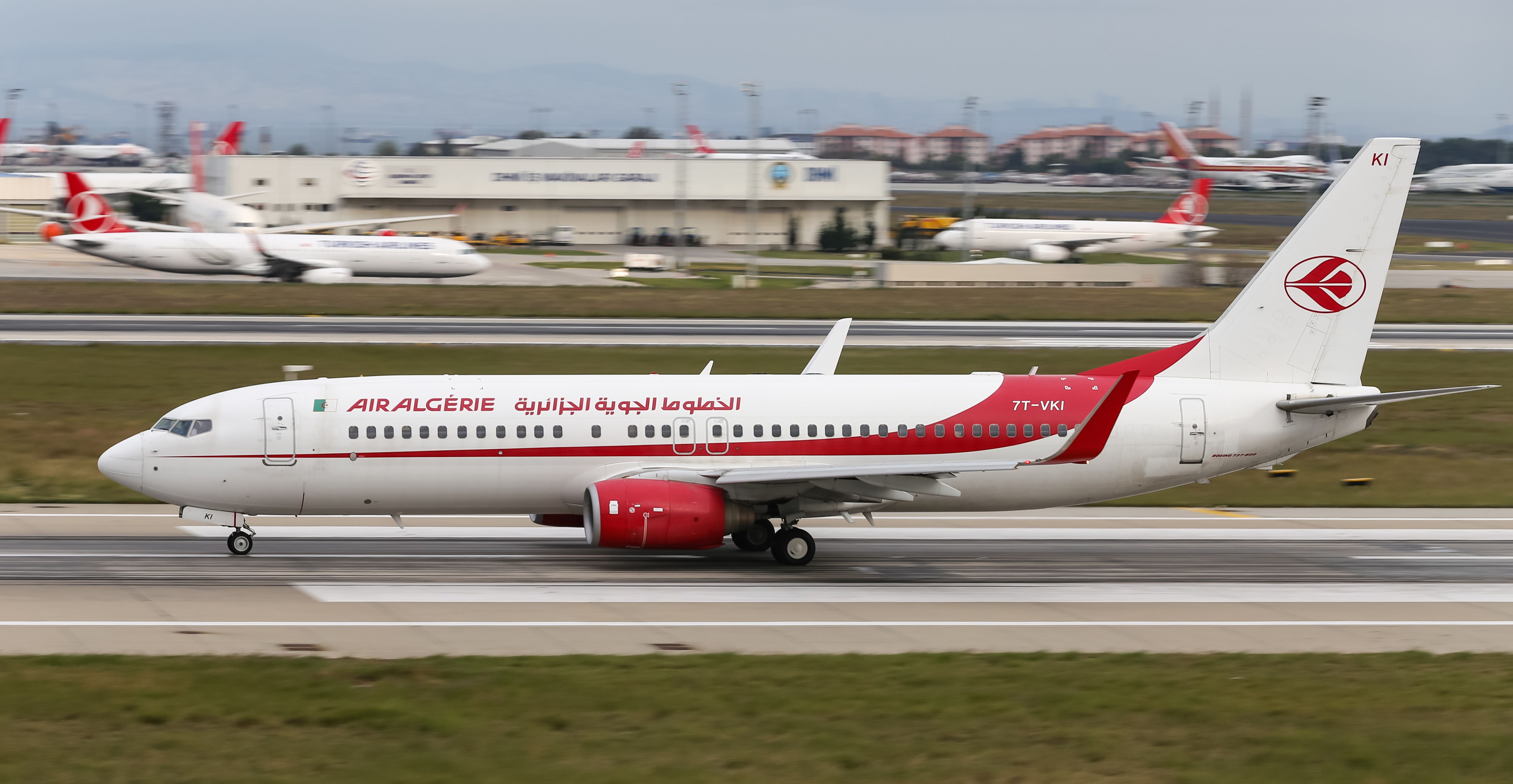 Air Algerie Boeing 737-800 takes off from Istanbul Ataturk Airport. 