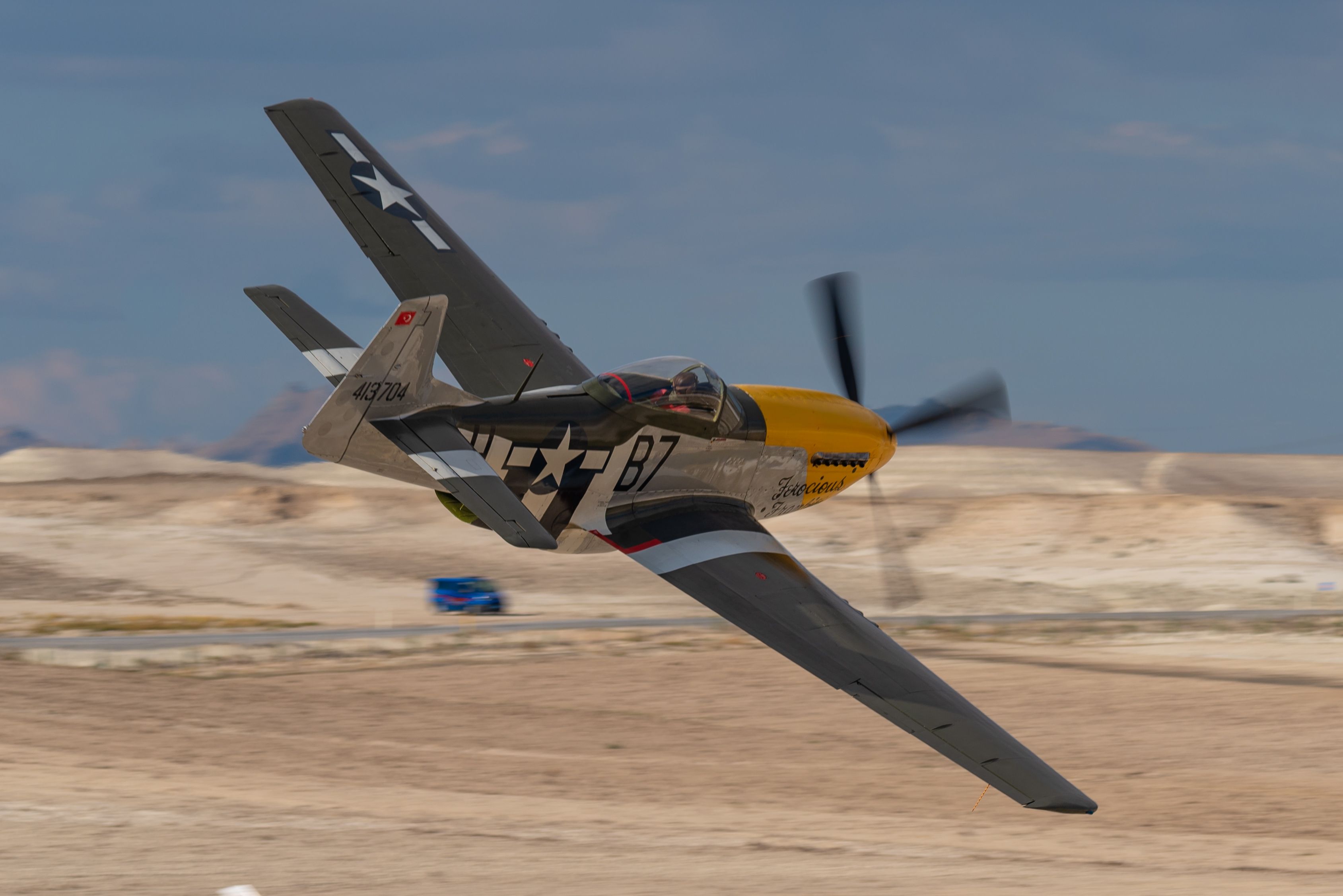 The P-51 Mustang flying