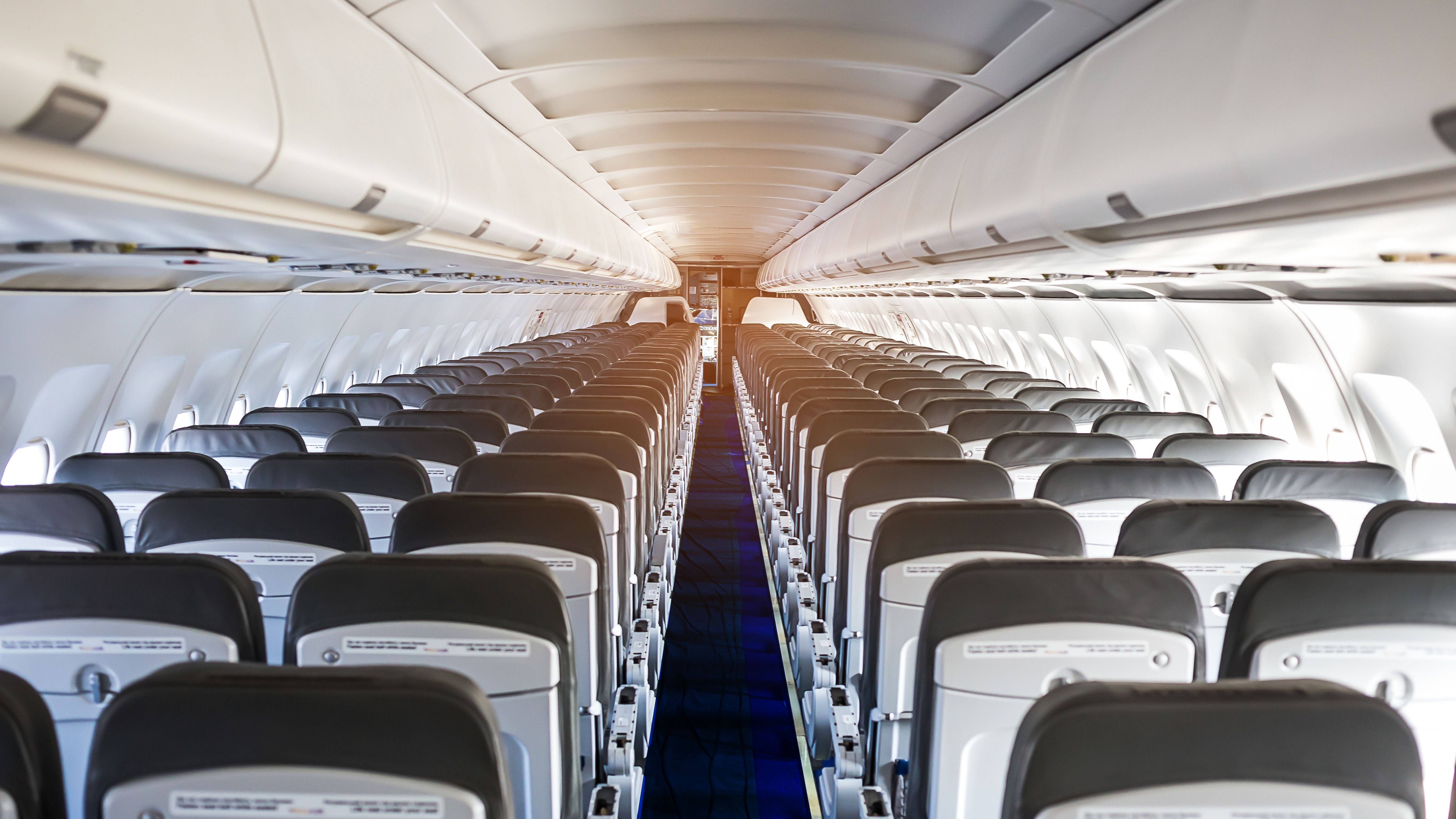 Typical single-aisle economy class cabin