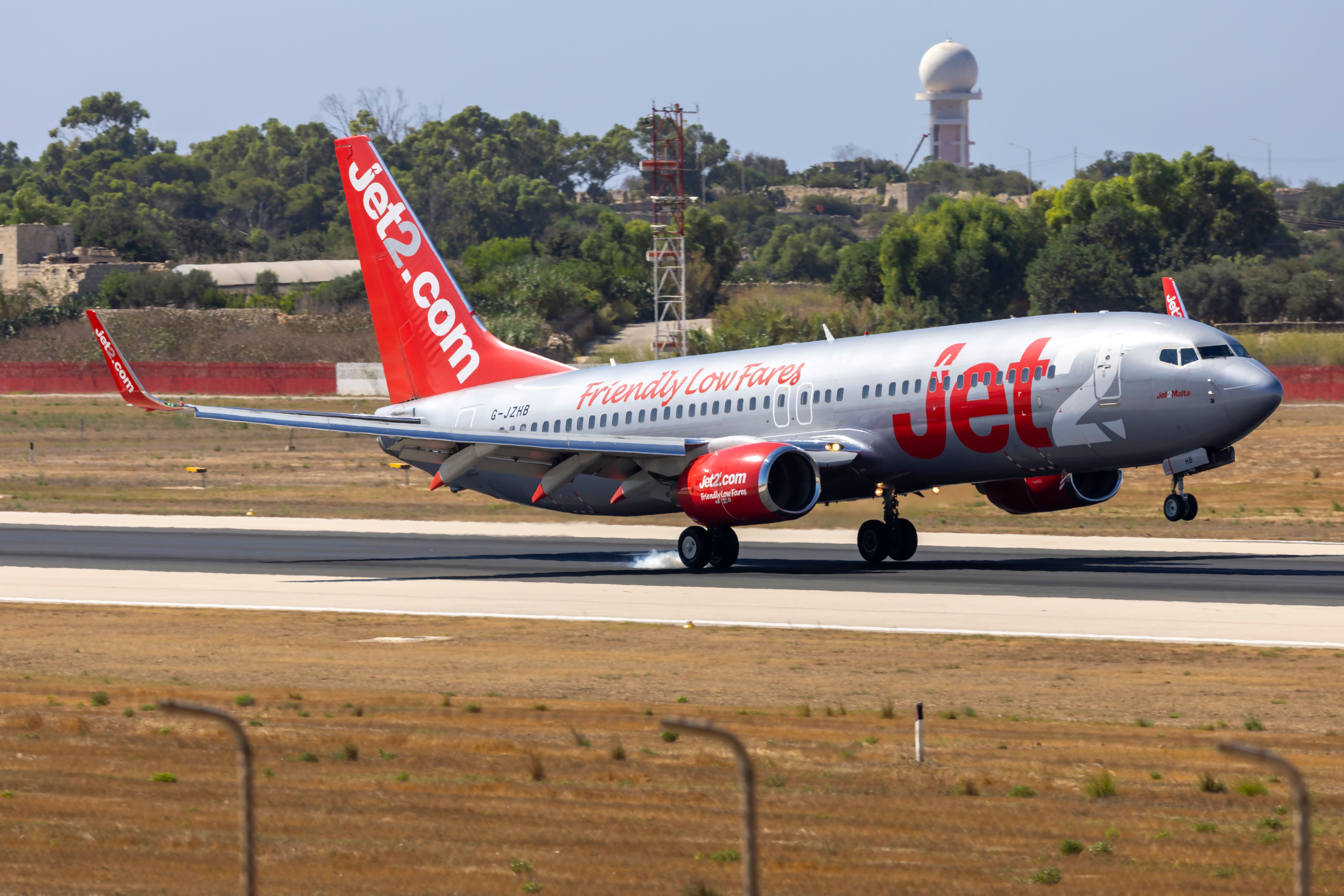 A Jet2 Boeing 737 Landing In Malta.