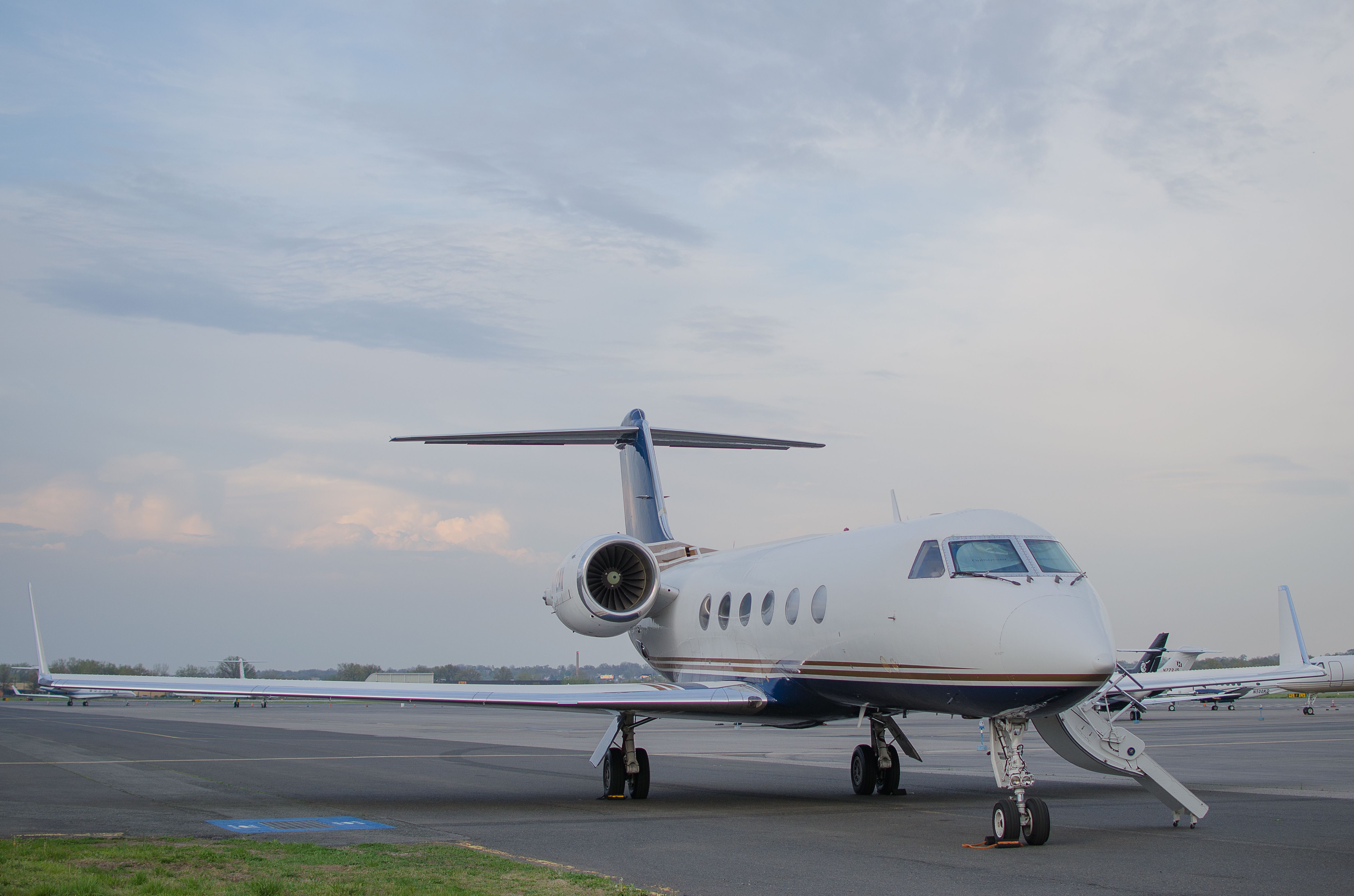 A Business Jet parked at Teterboro Airport.