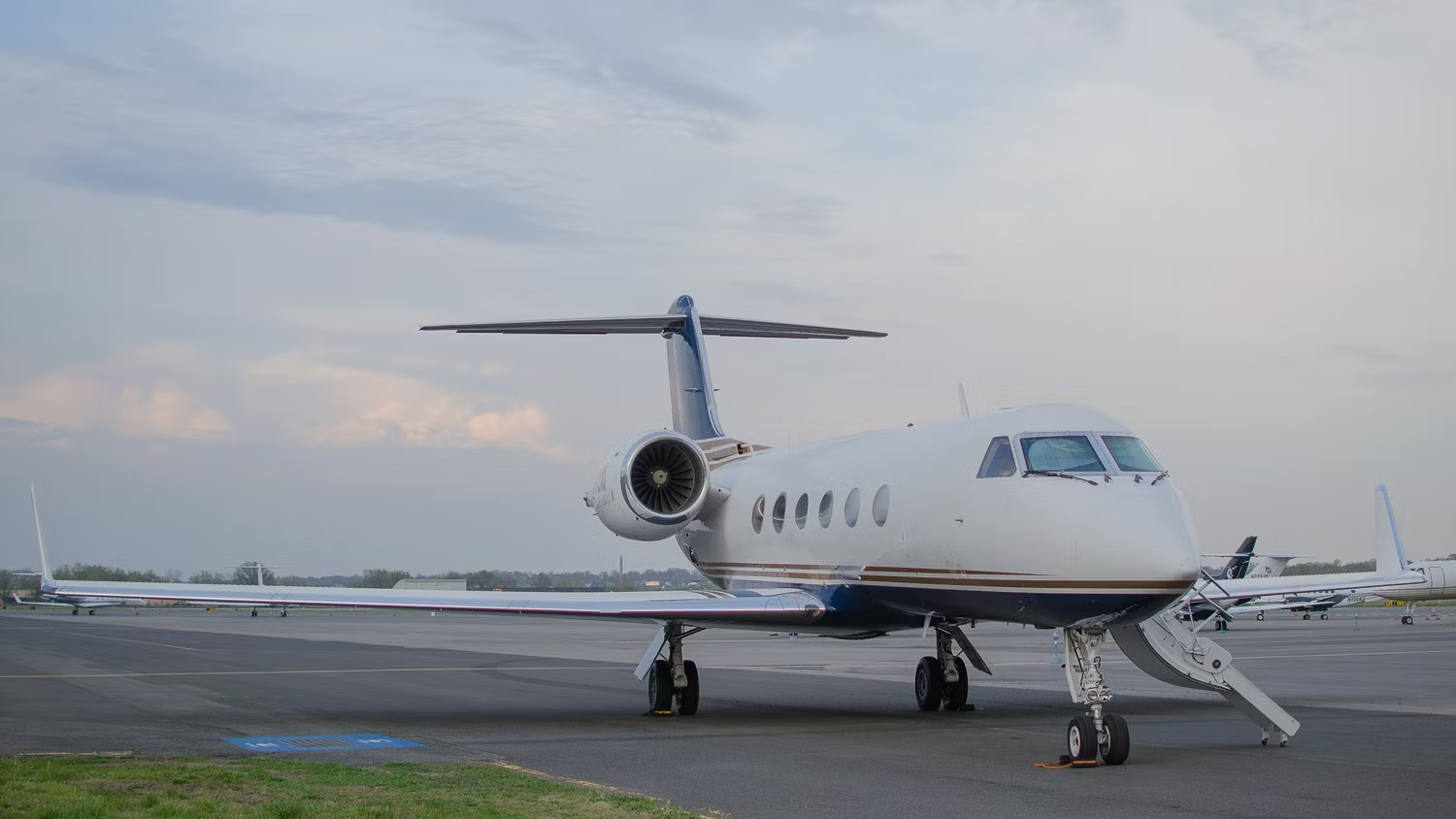 A Business Jet Parked At Teteboro Airport.