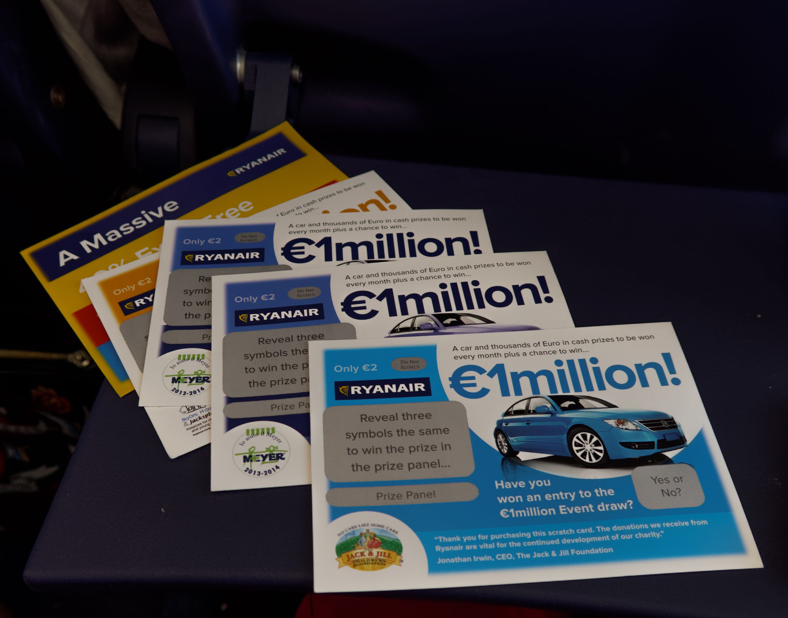 A few Ryanair scratchcards.