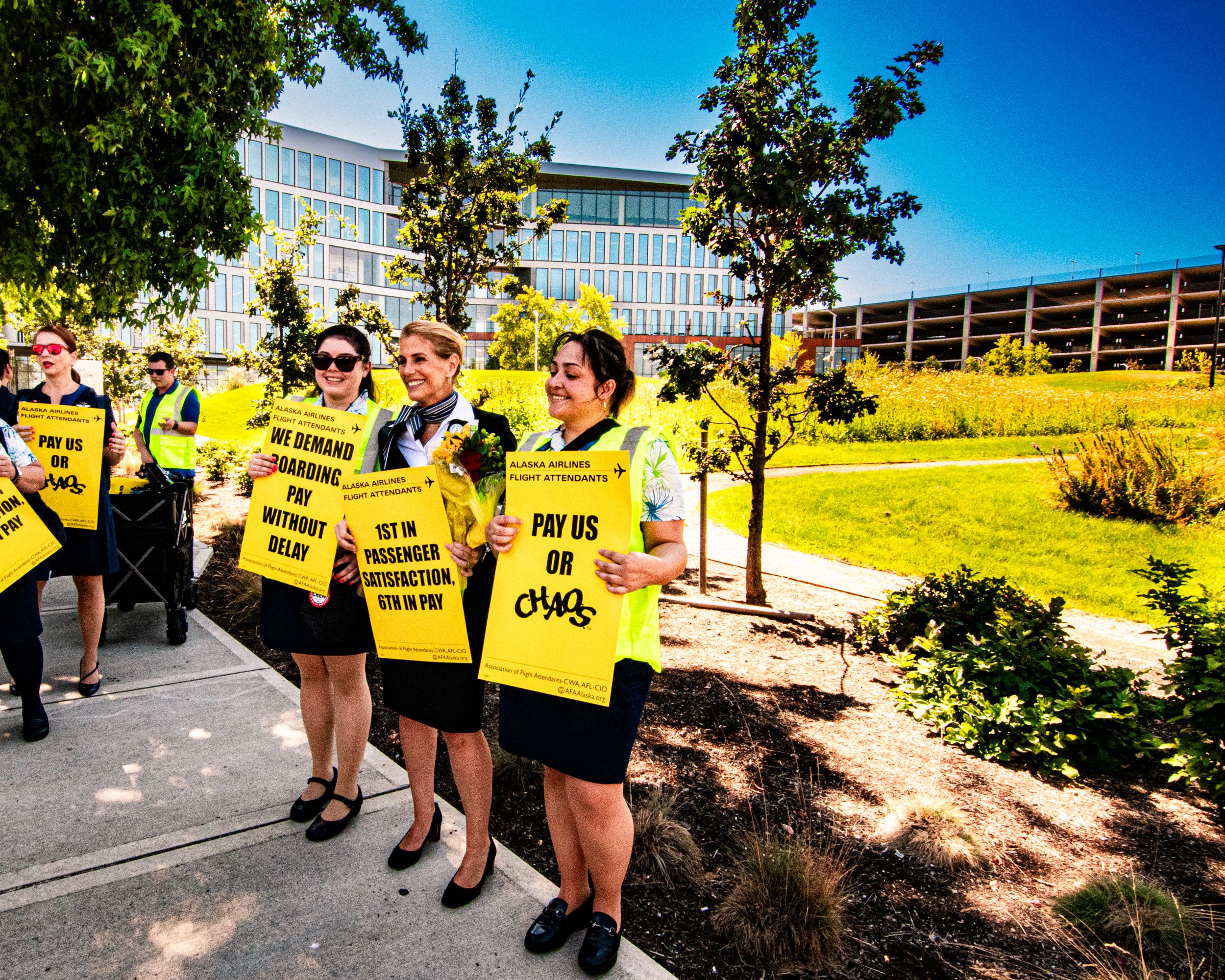 Alaska Airlines Flight Attendants Picket In Continued Fight For An