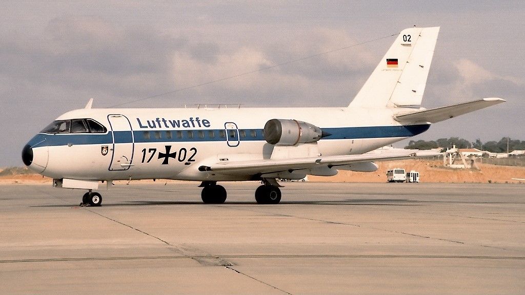 A Luftwaffe VFW 614 taxiing to the runway.