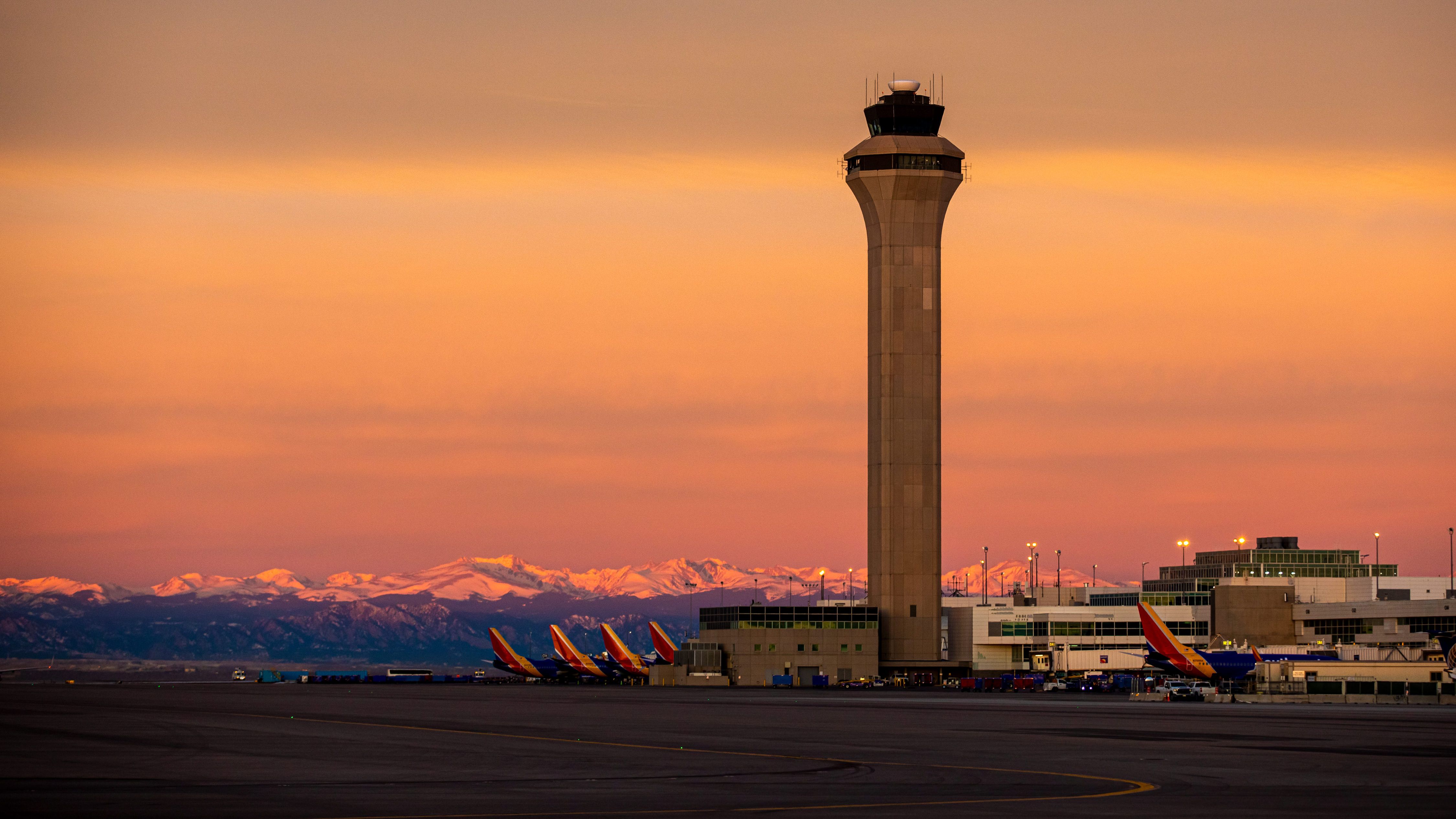 Denver Airport Air Traffic Control Tower at Sunrise