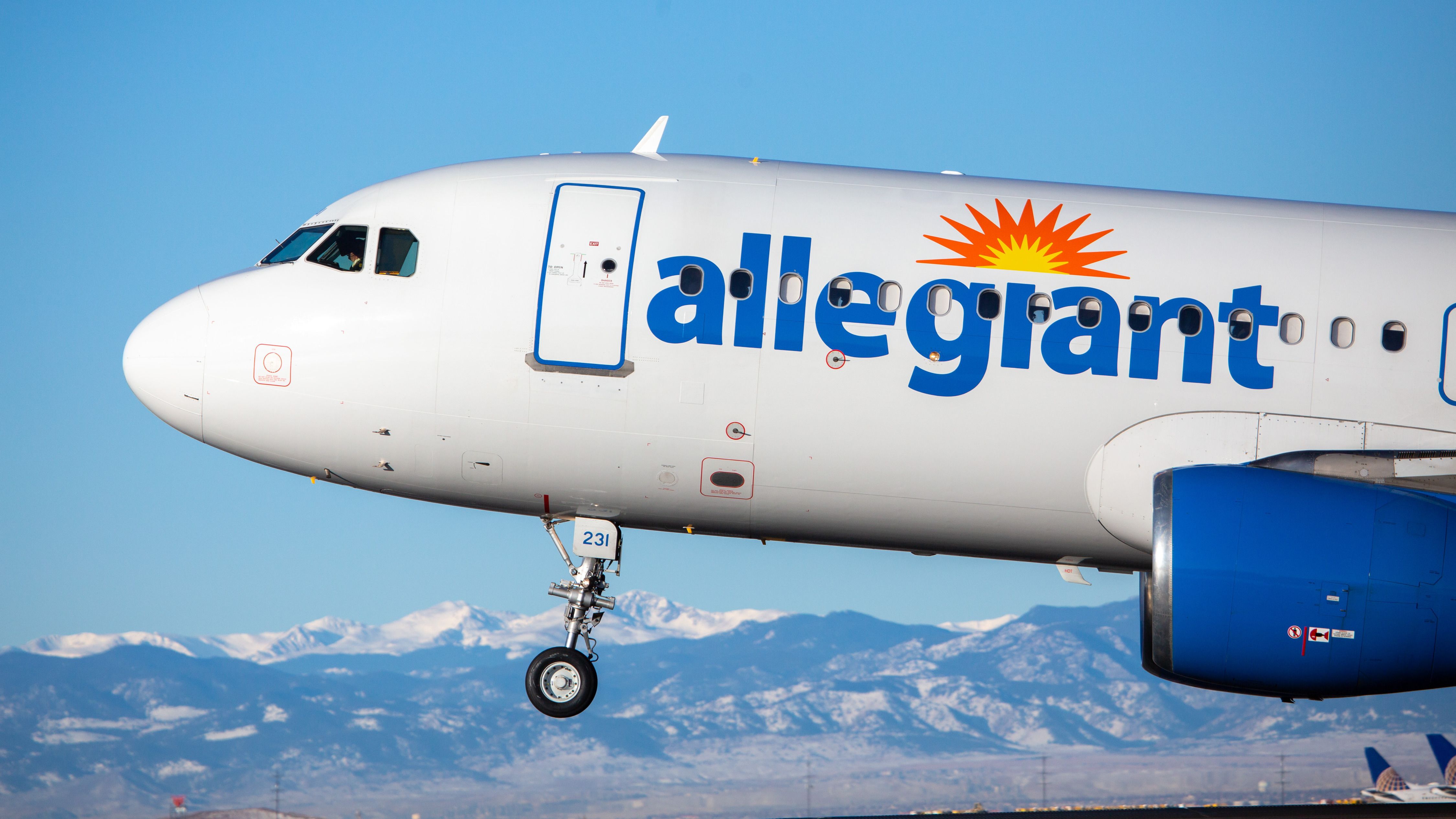 An Allegiant Air plane taking off in Denver