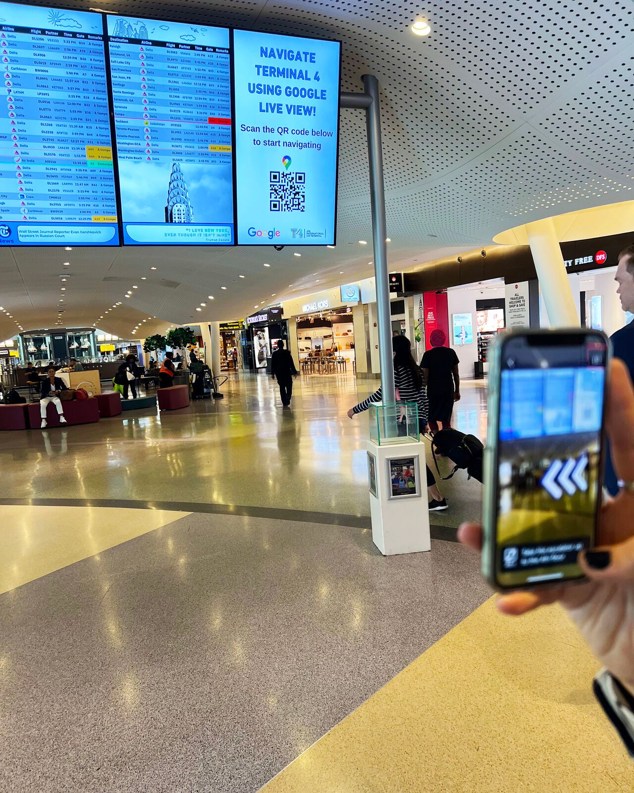 Google Indoor Live View at JFK Airport, terminal 4.