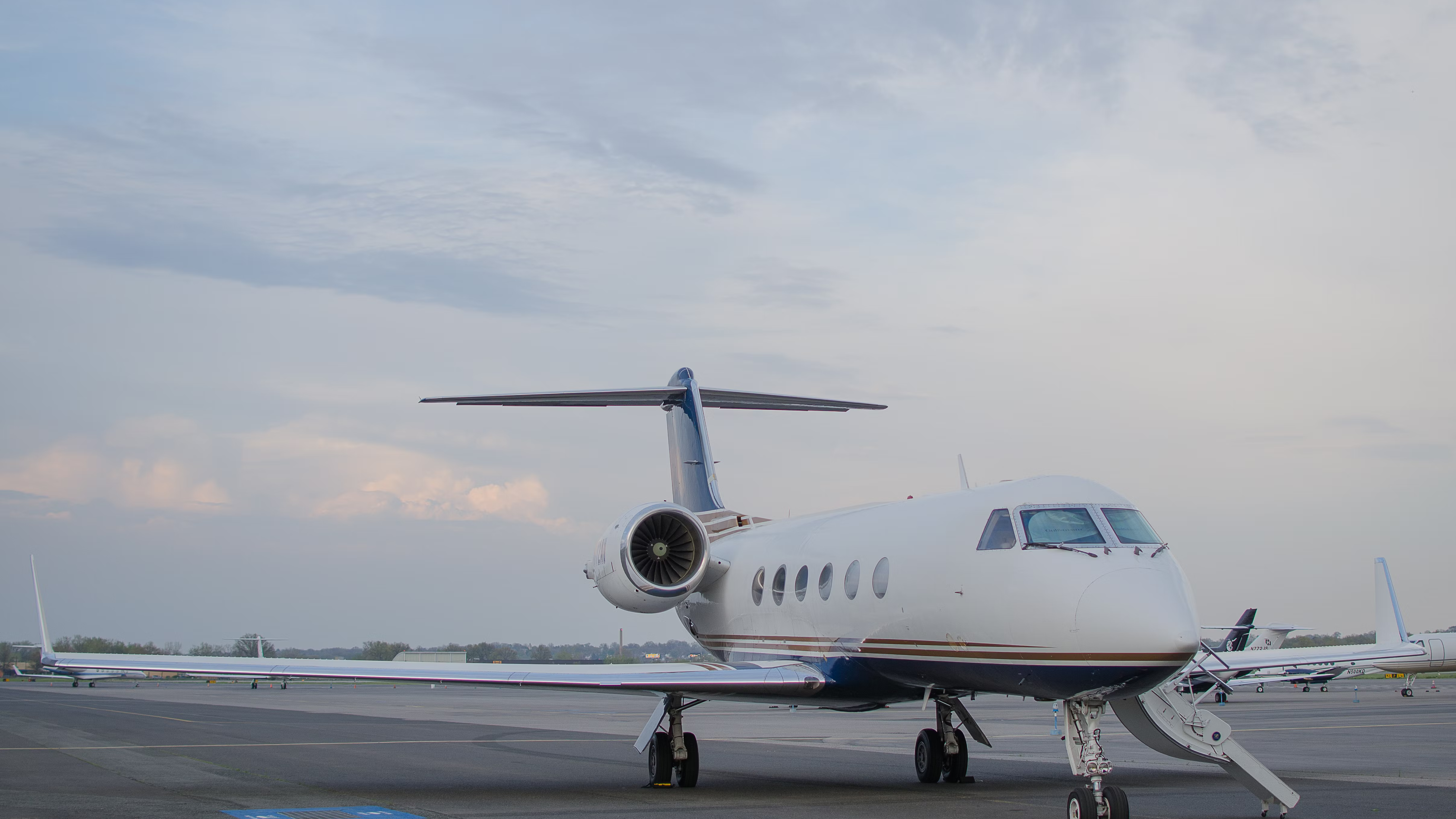 A Business Jet parked at Teterboro Airport.