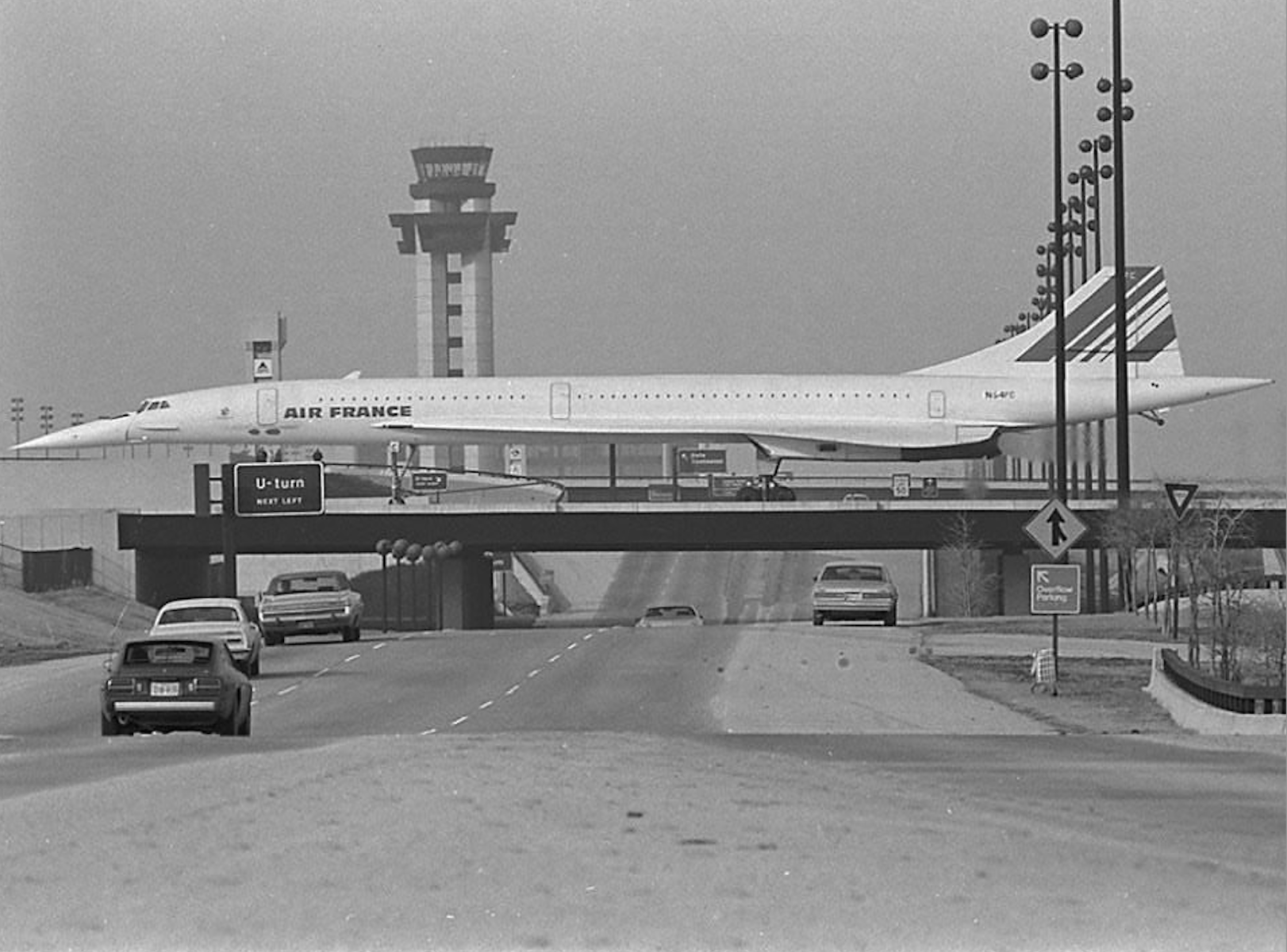The Concorde of Air France taxiing through Dallas Fort Worth