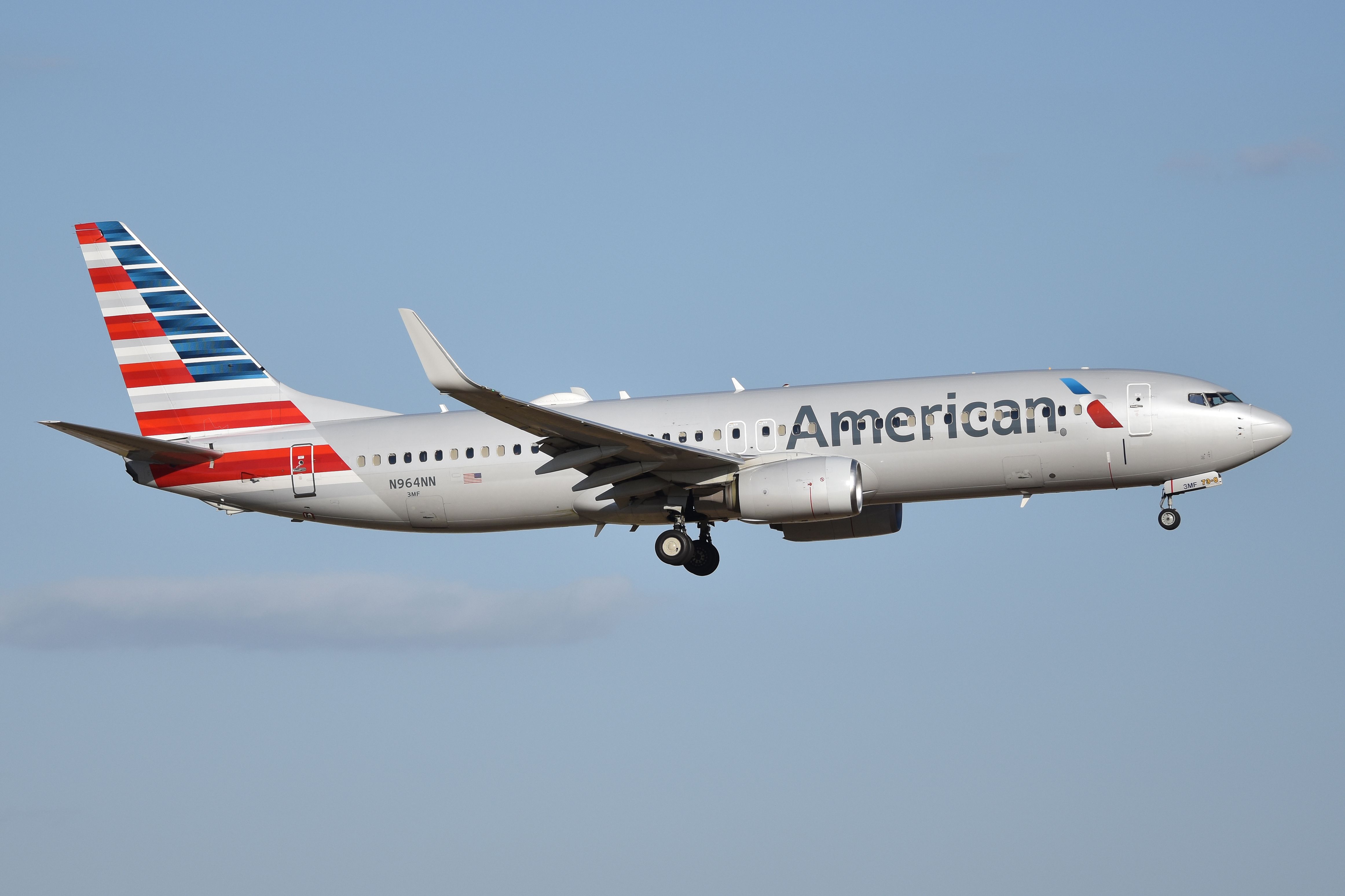 American Airlines flight takes off
