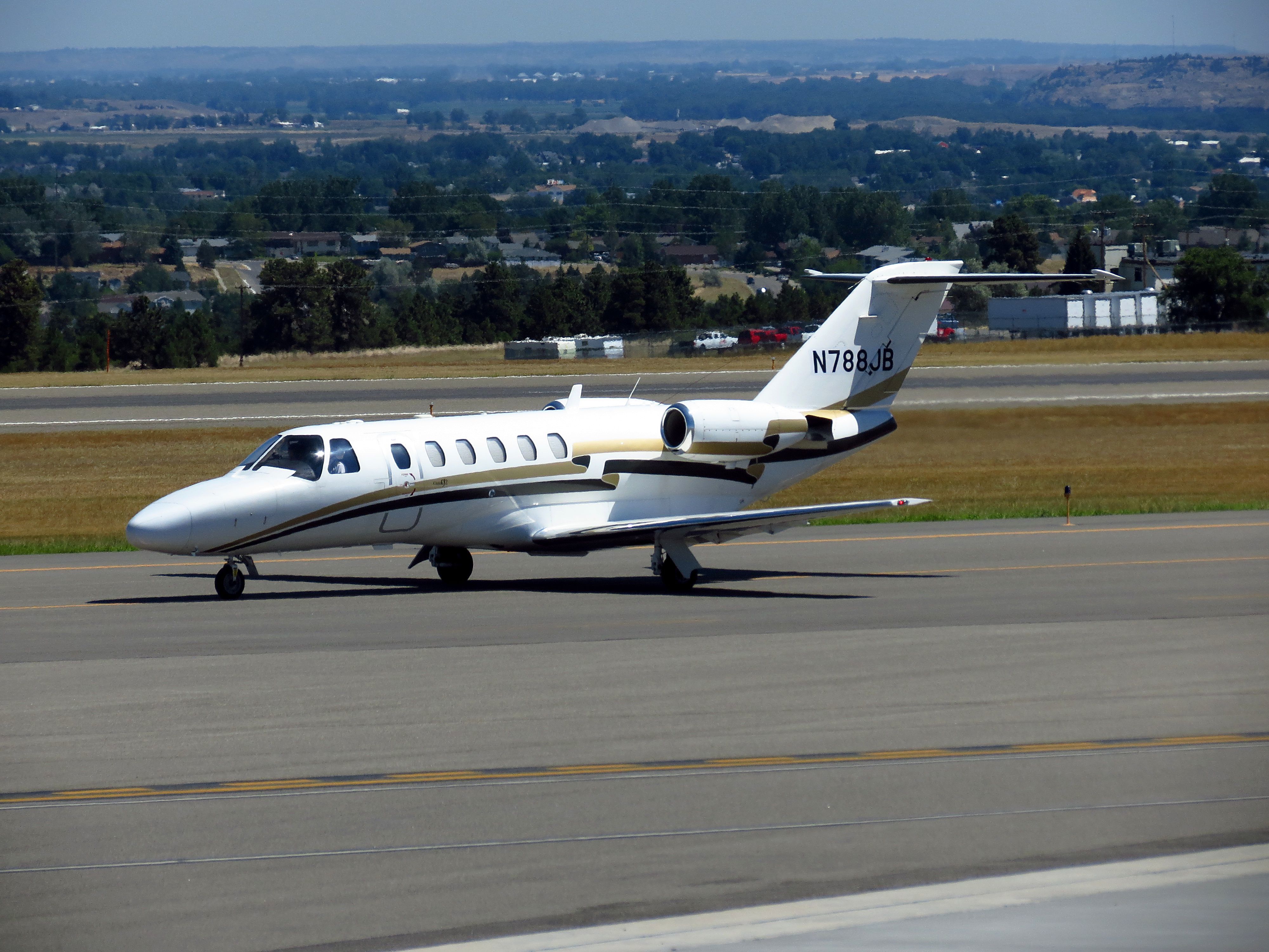 A Delta Private Jets Cessna CitationJet 525 taxiing at CVG.