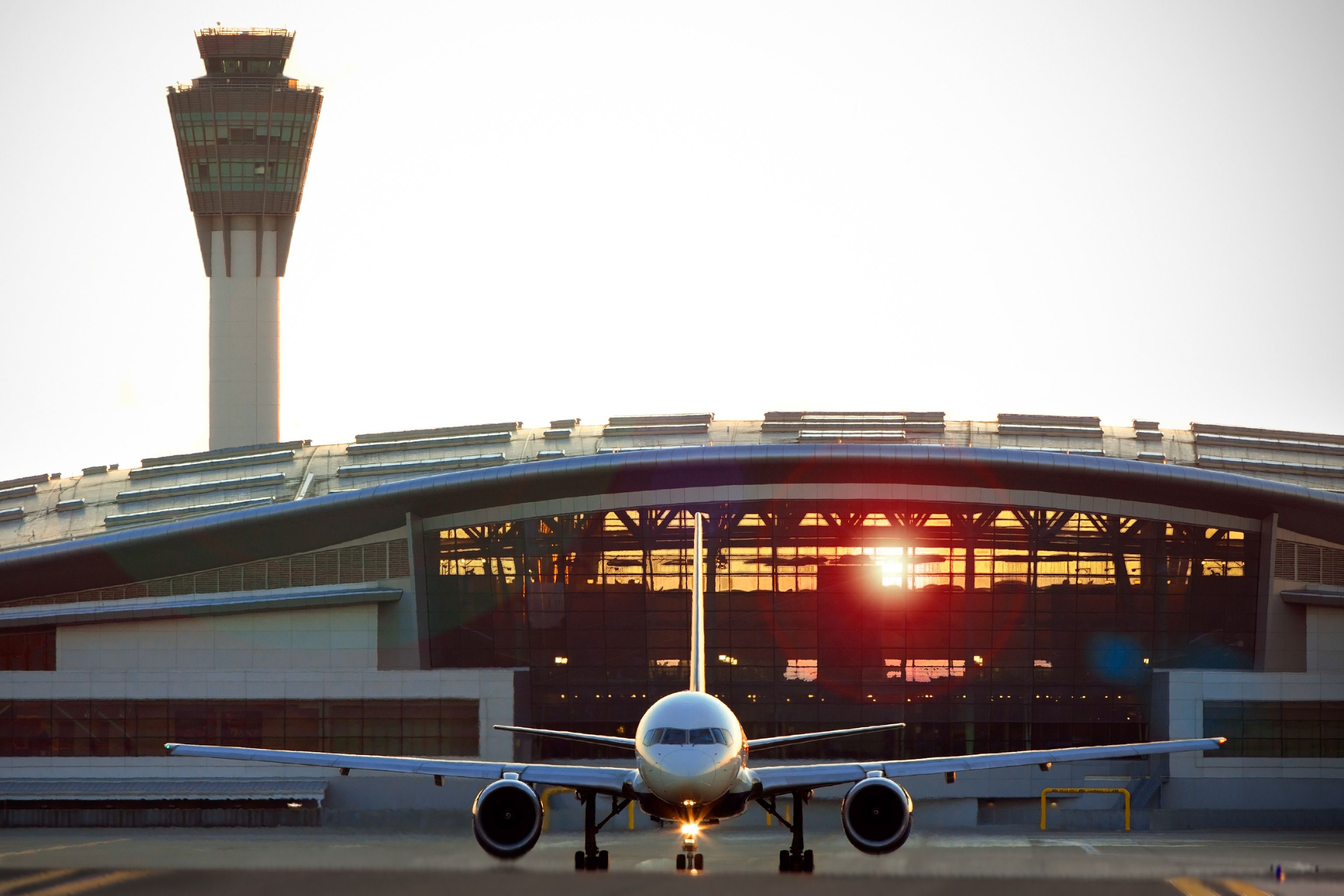 Indianapolis International Airport at sunset