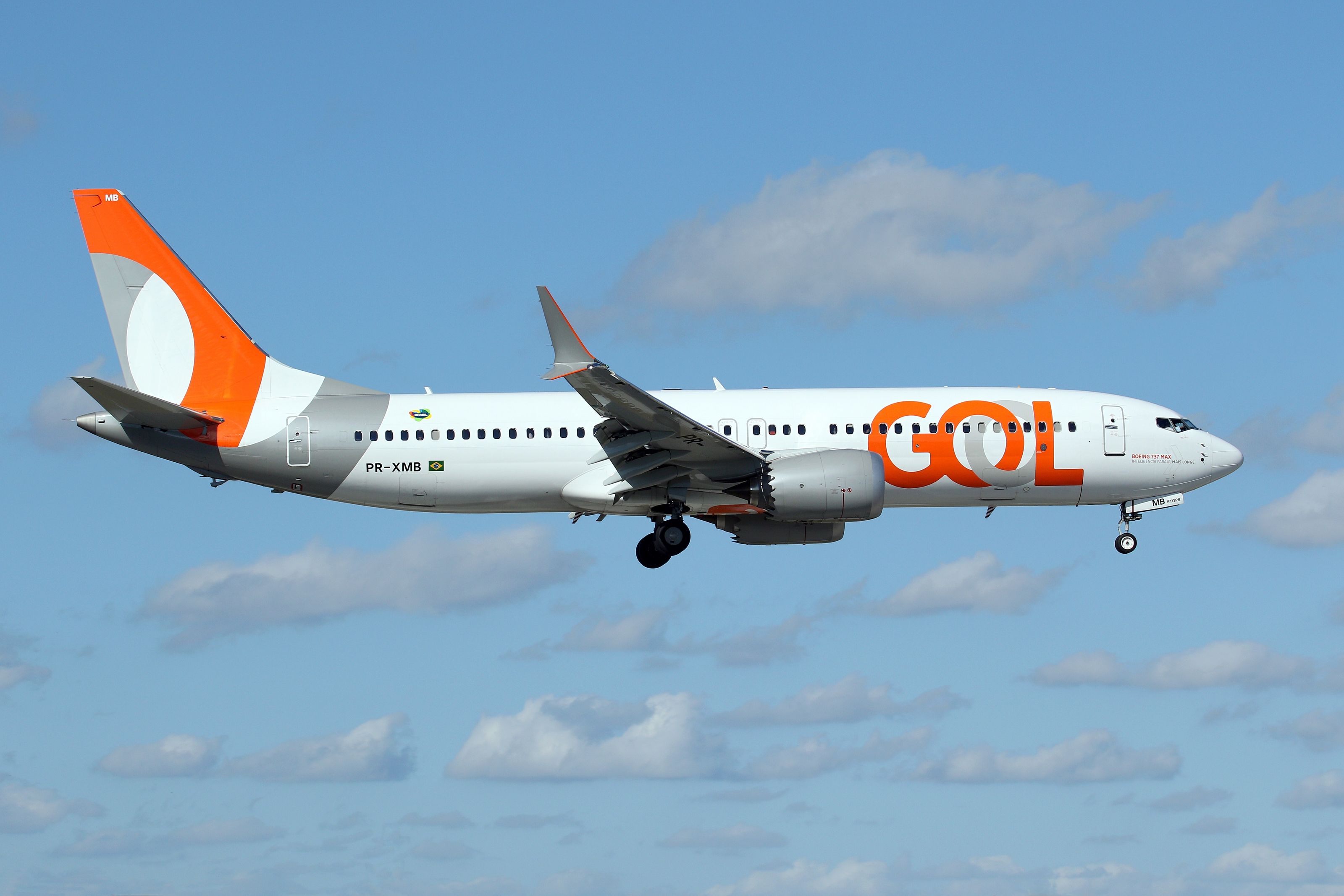 A GOL Boeing 737 MAX aircraft landing in Miami 