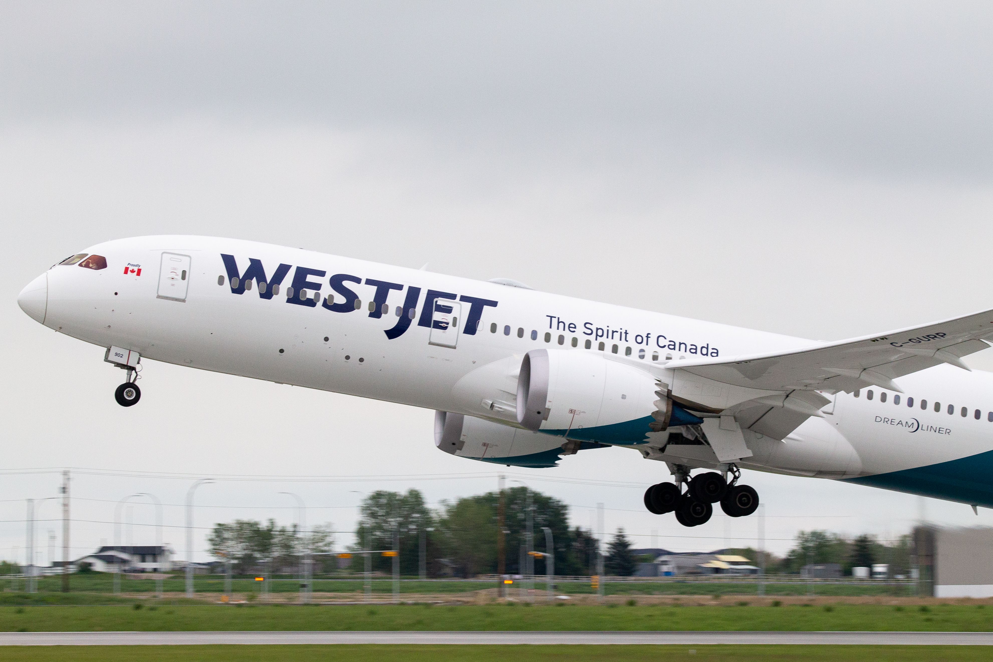 A WestJet Boeing 787-9 Dreamliner 