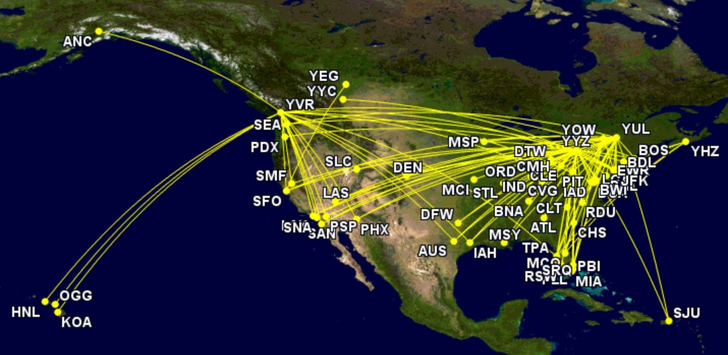 Air Canada's summer 2024 US network