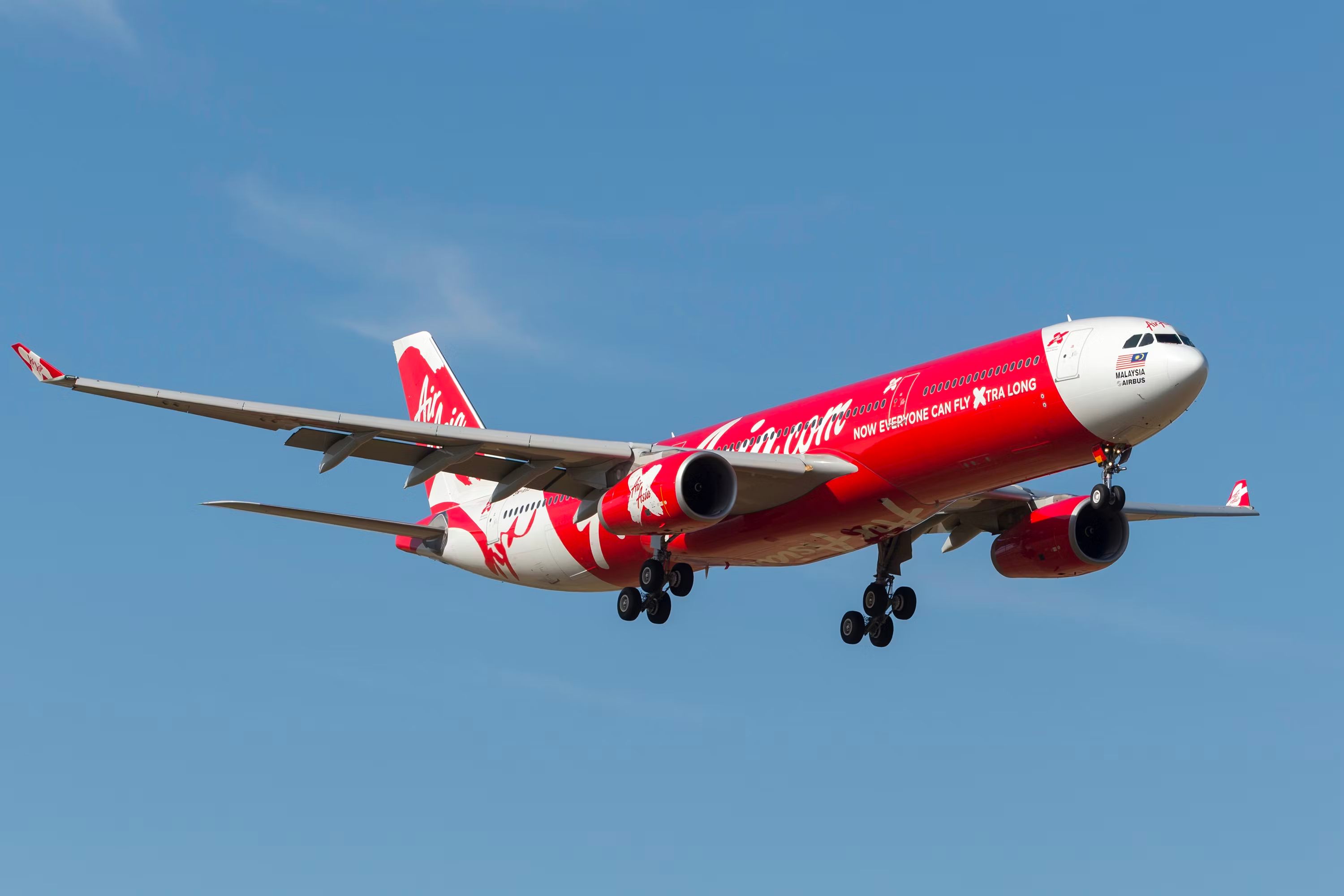 AirAsia X A330 flying in the sky 