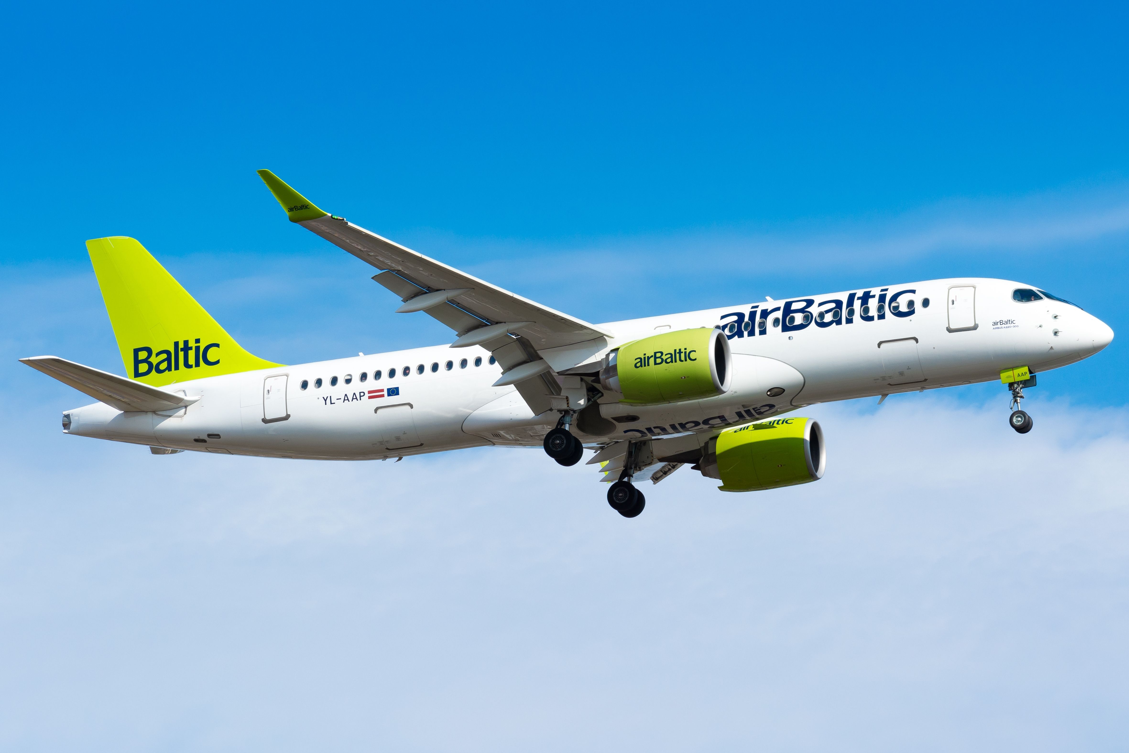 An airBaltic Airbus A220 