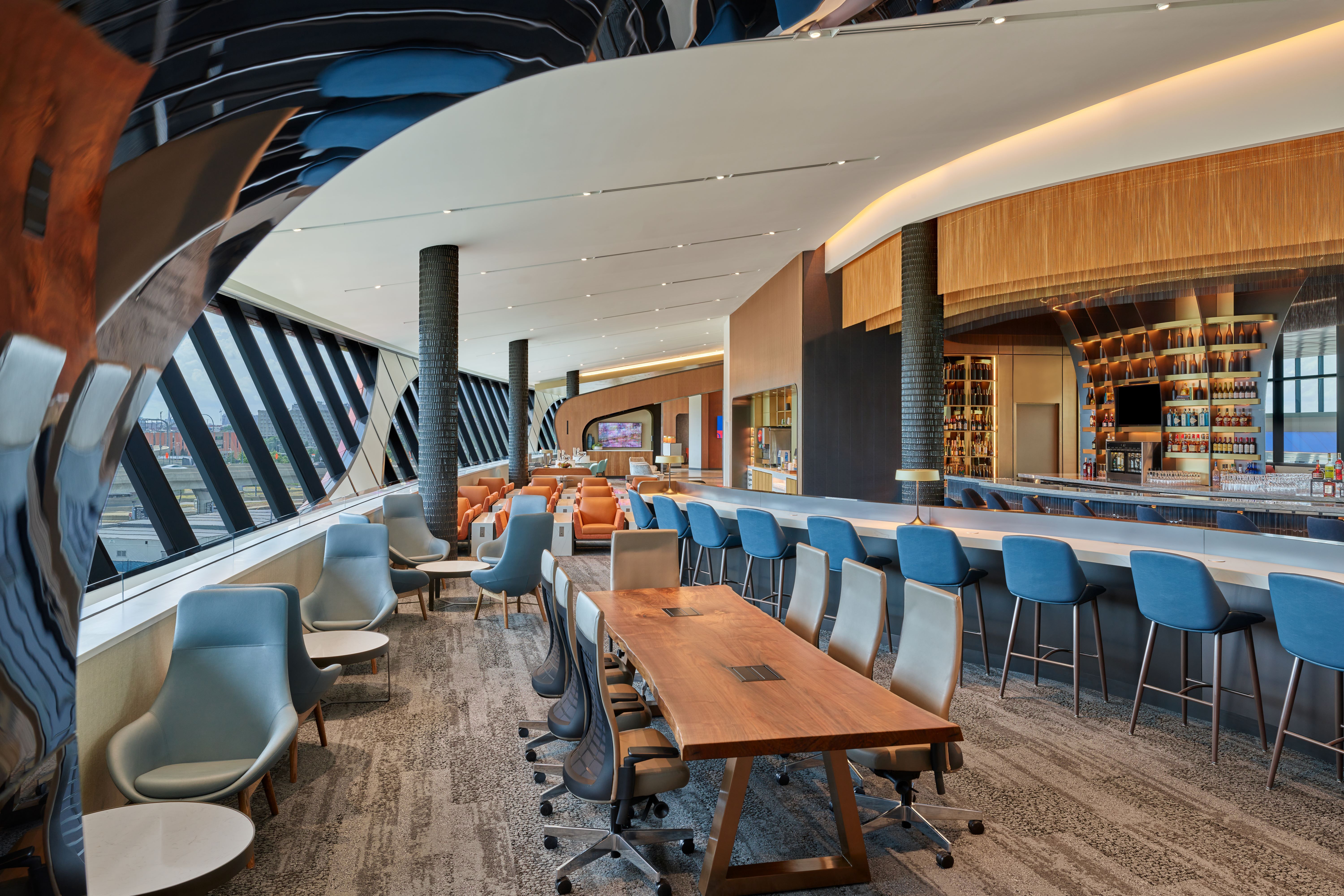 Inside Delta Air Lines' new SkyClub lounge.