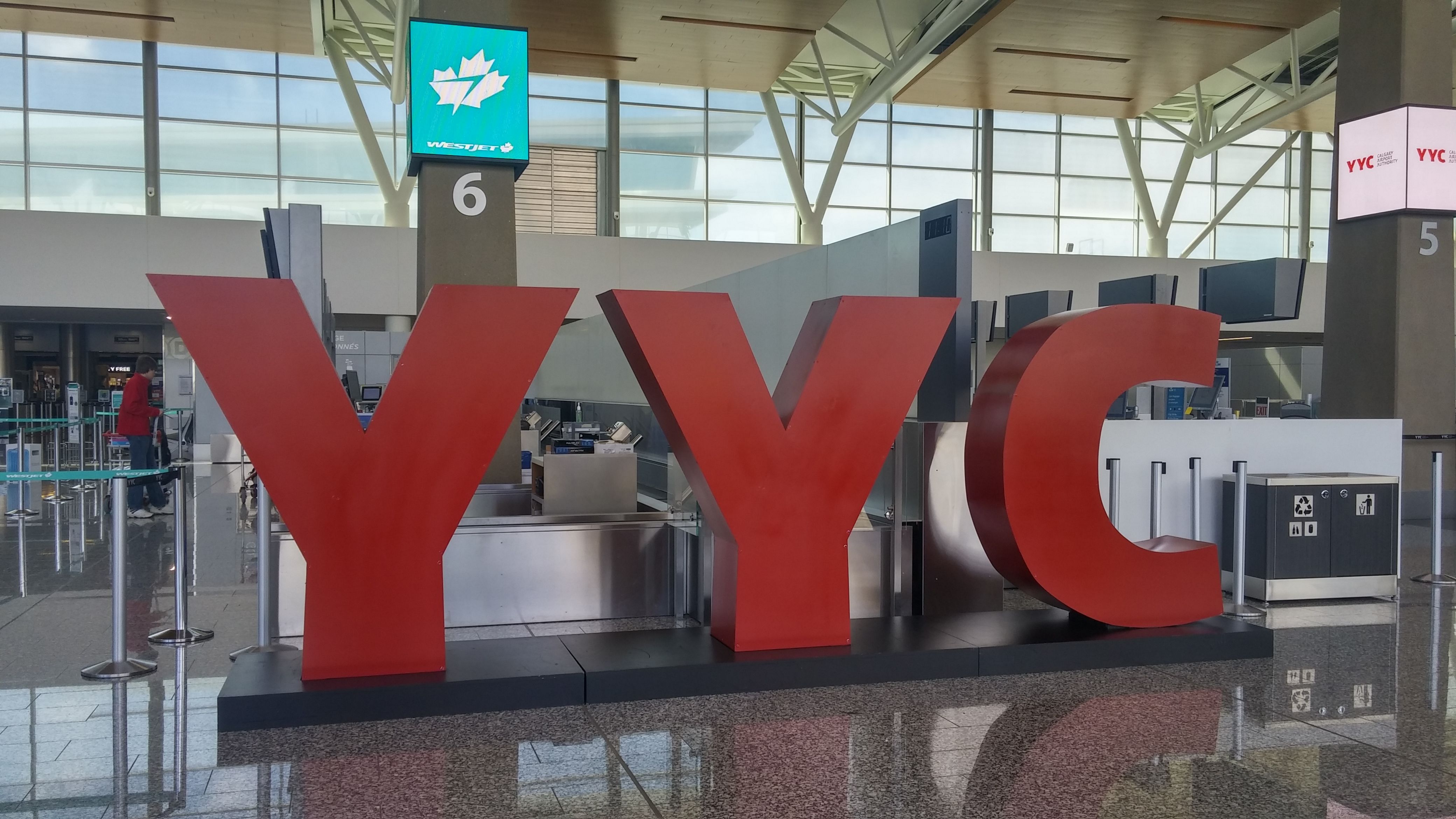 A Big YYC sign at Calgary Airport in Canada.