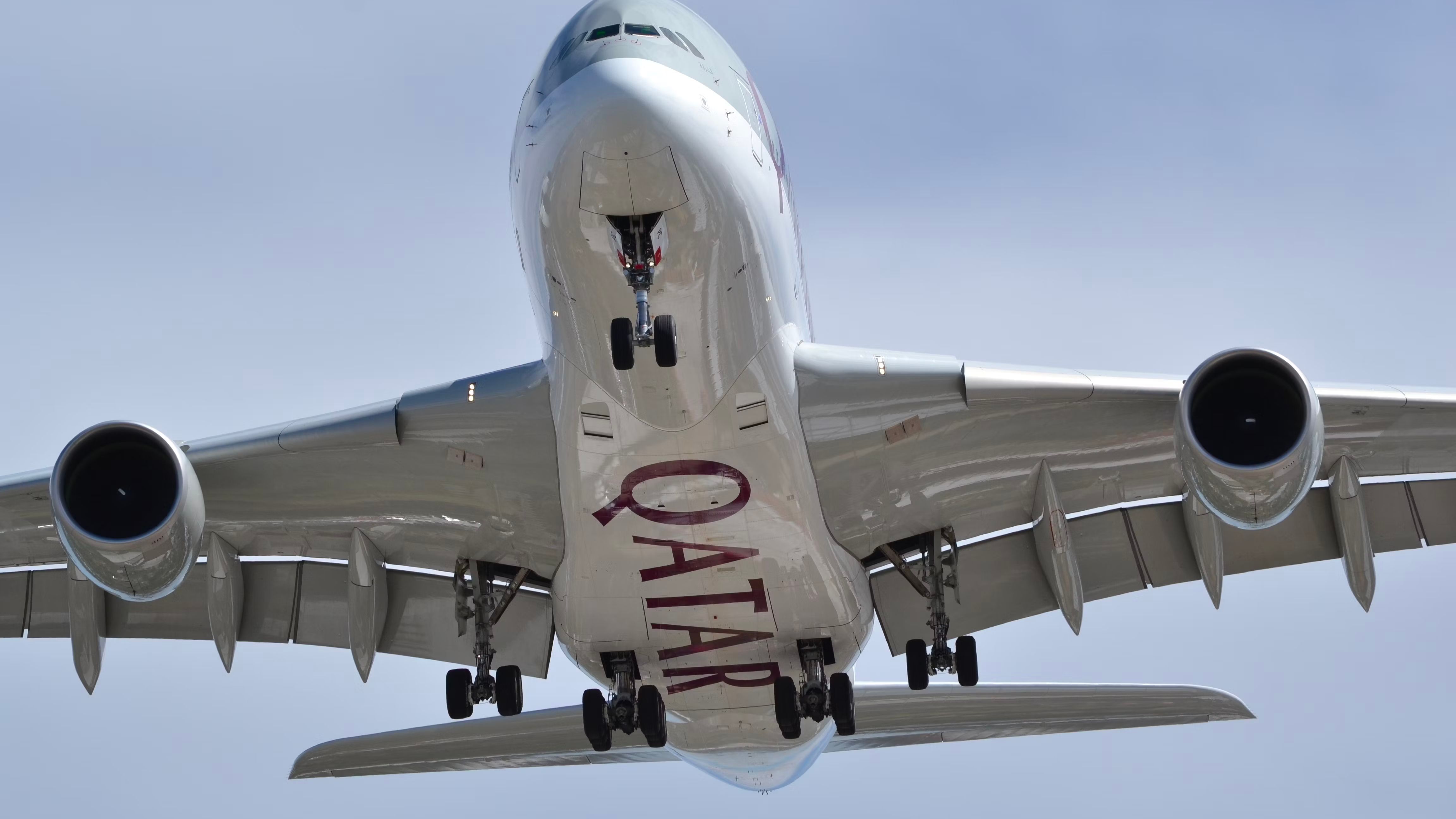 Qatar Airways A380 landing