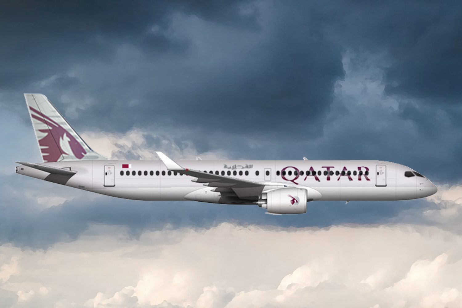 Mockup Qatar airways a220-300