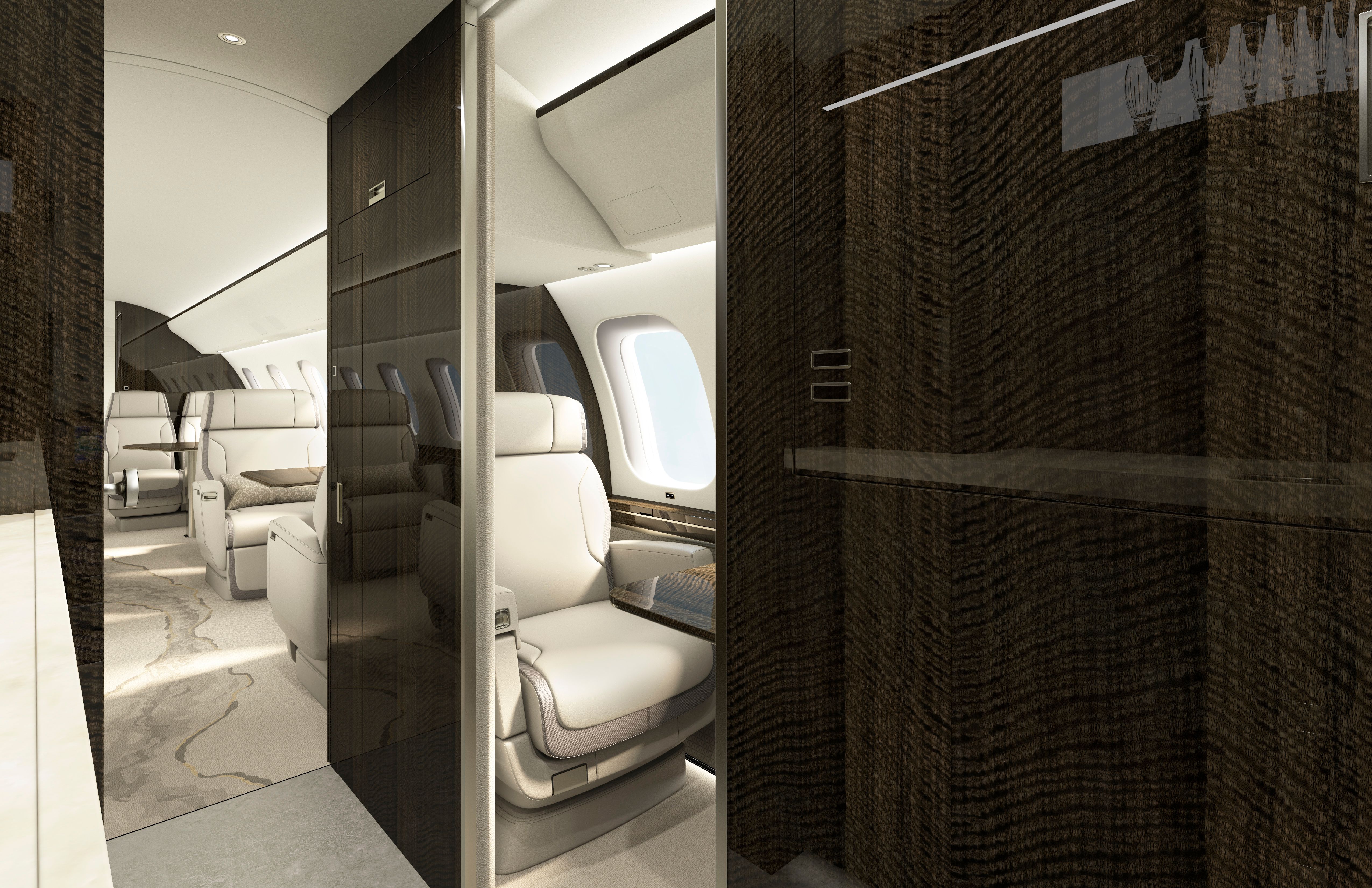 A peek at the Bombardier Global 8000 Crew Rest Area.