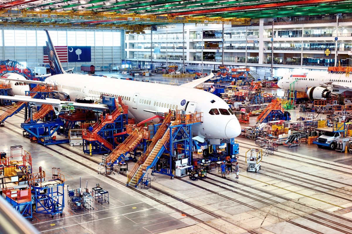 Boeing Airliners Being Produced in the South Carolina Assembly Line.